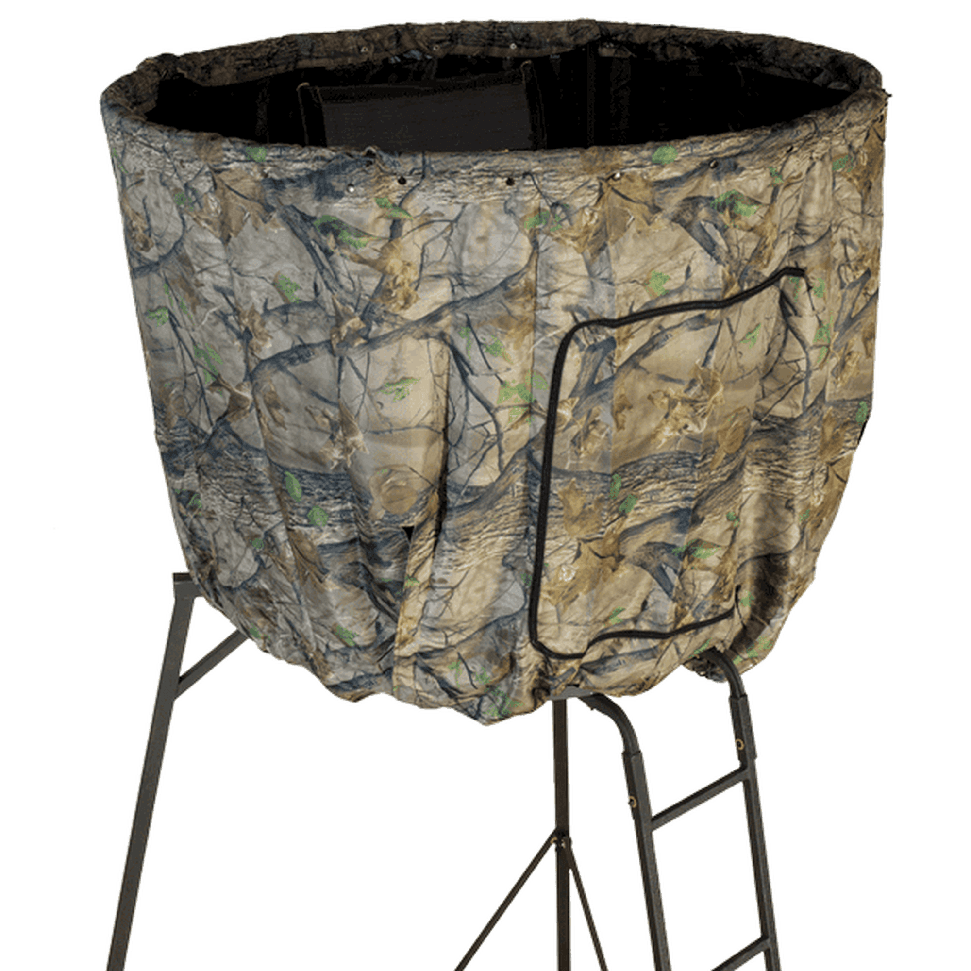 MUDDY Liberty Tripod Blind Kit, Durable Weather-Resistant Outdoor Hunting Epic Camo 3/4 Surround Blind Cover with 25" x 25" Zippered Entrance, Snaps & Bungee Cords Included