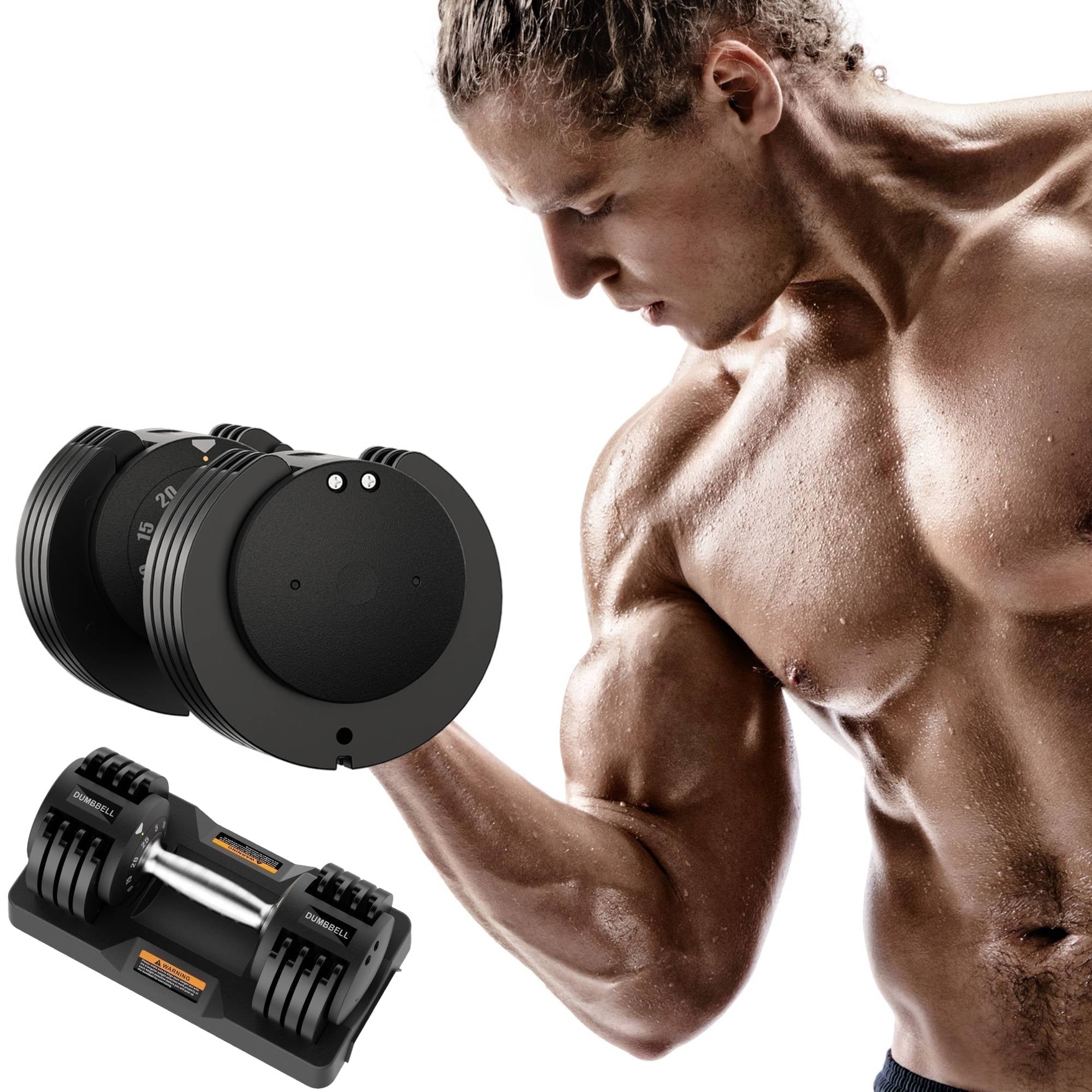 Naipo Adjustable Dumbbell 25lb Weights Dumbbells with Anti-slip Handle Home Gym Exercise Equipment Weights for Women at Home Workout