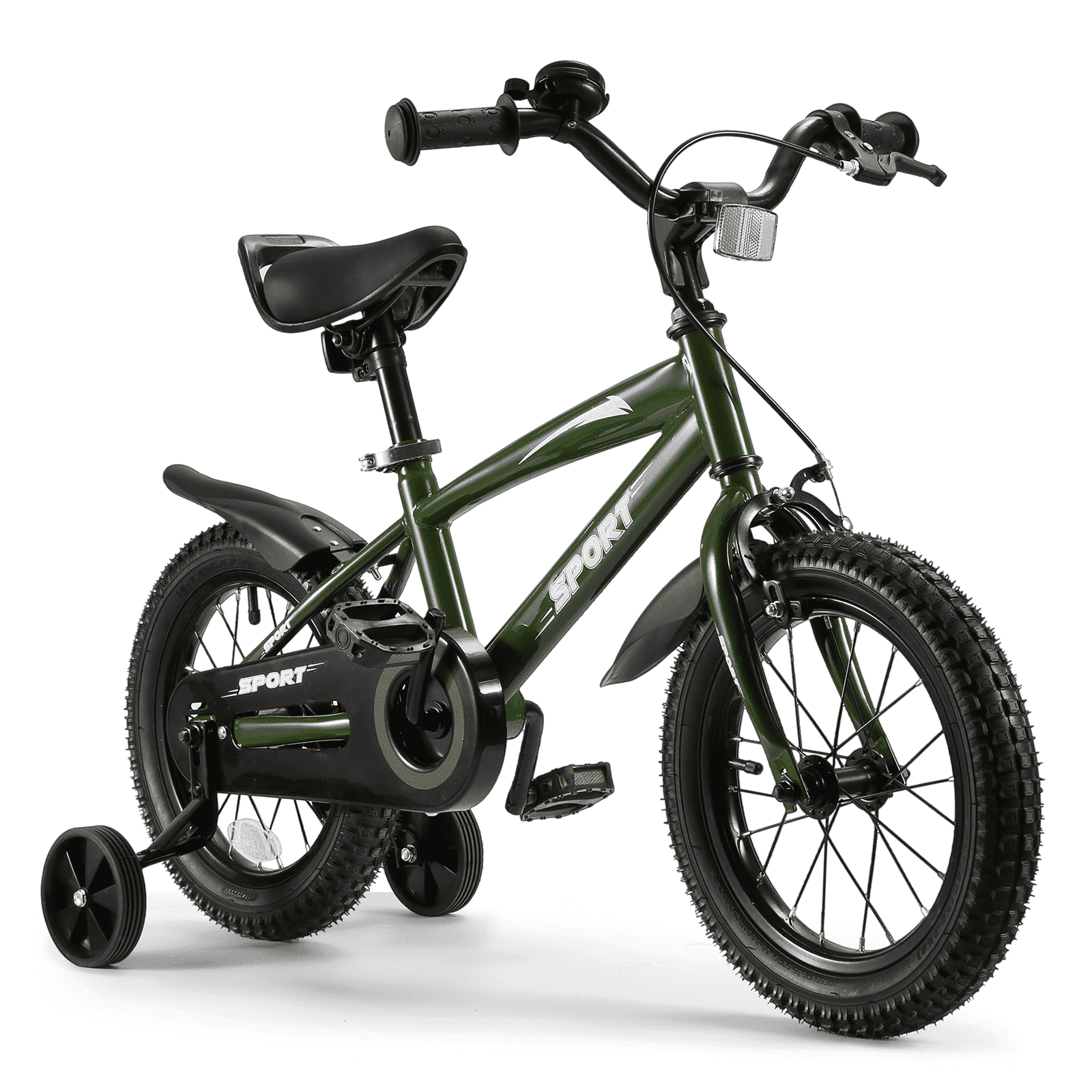 Naipo 14 in Kid Bike Green Children Bikes for Boys Girls Removable Training Wheels Bicycle