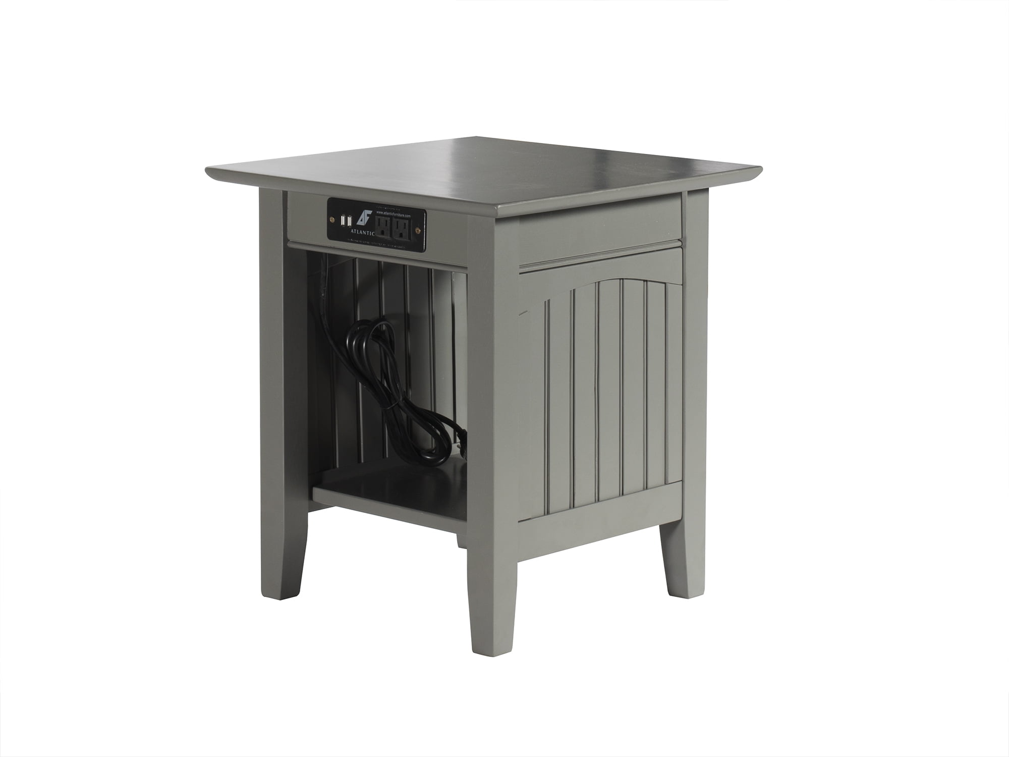 AFI Nantucket End Table with Charging Station, Grey