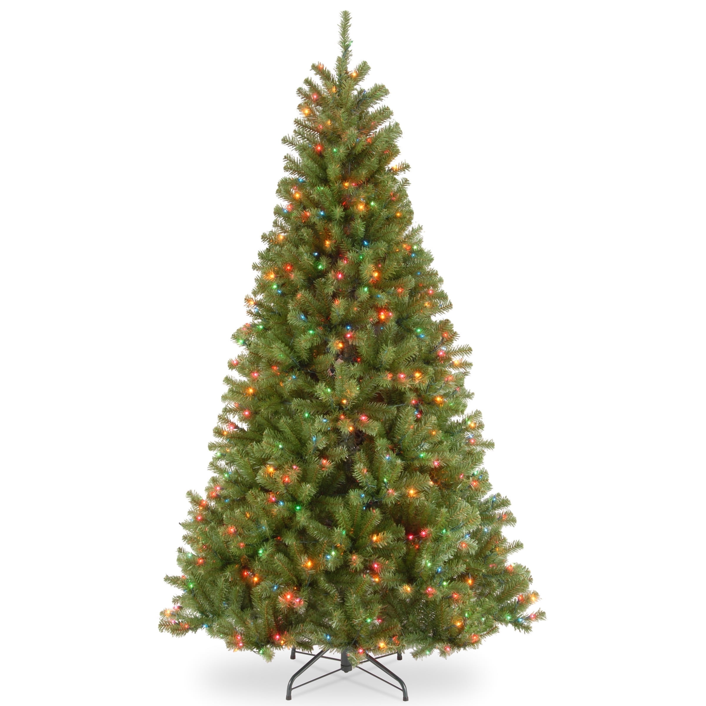 National Tree Company 6.5 ft. Pre-Lit Artificial Christmas Tree, Green, North Valley Spruce, Multicolor Lights, Includes Stand