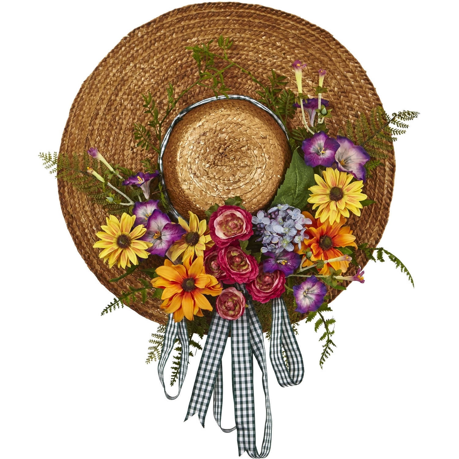 Nearly Natural Floral Polyester Wreath, 18" (Assorted Colors)