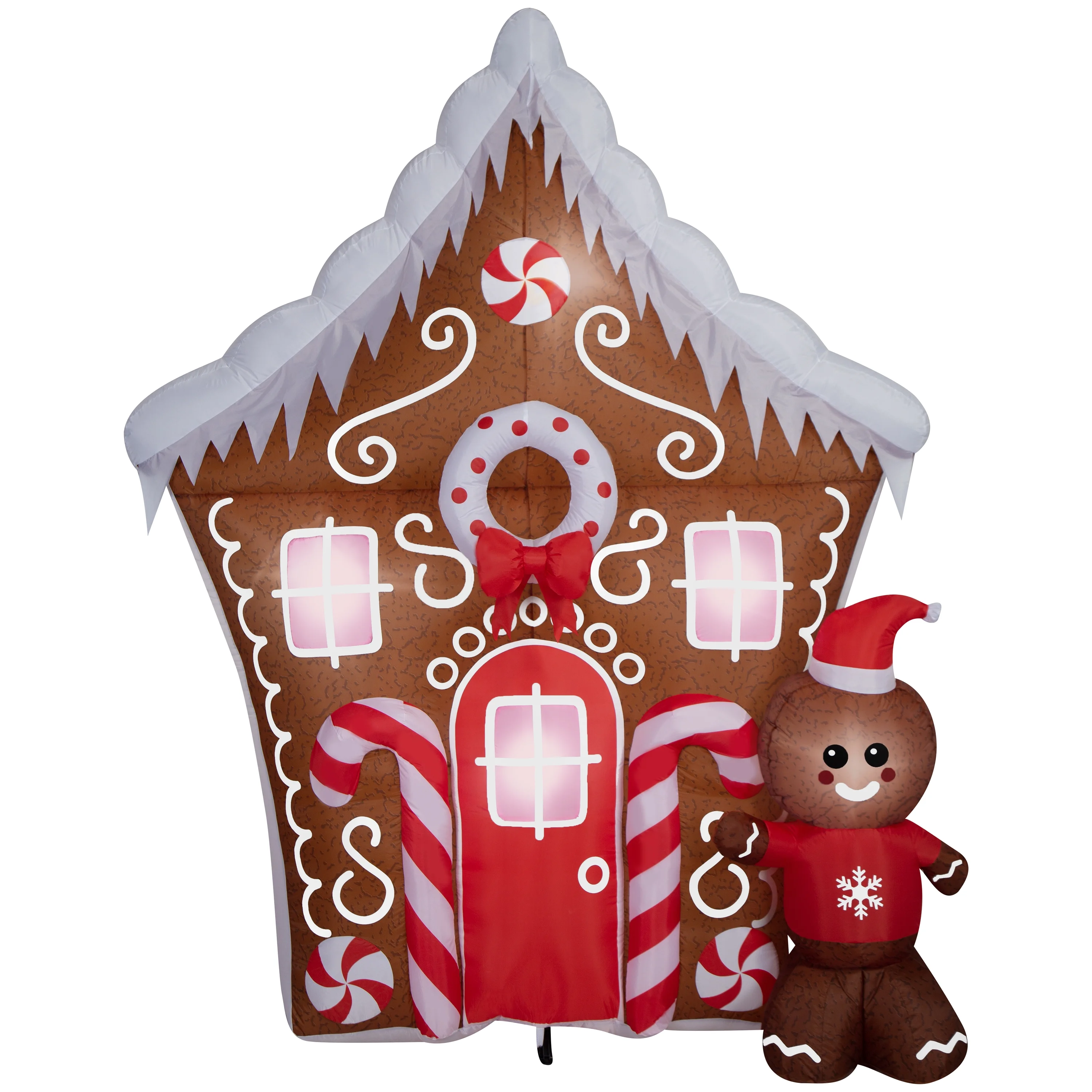 New Christmas Airblown Inflatables Yard Decoration Decorated Gingerbread House Scene 8.5 ft