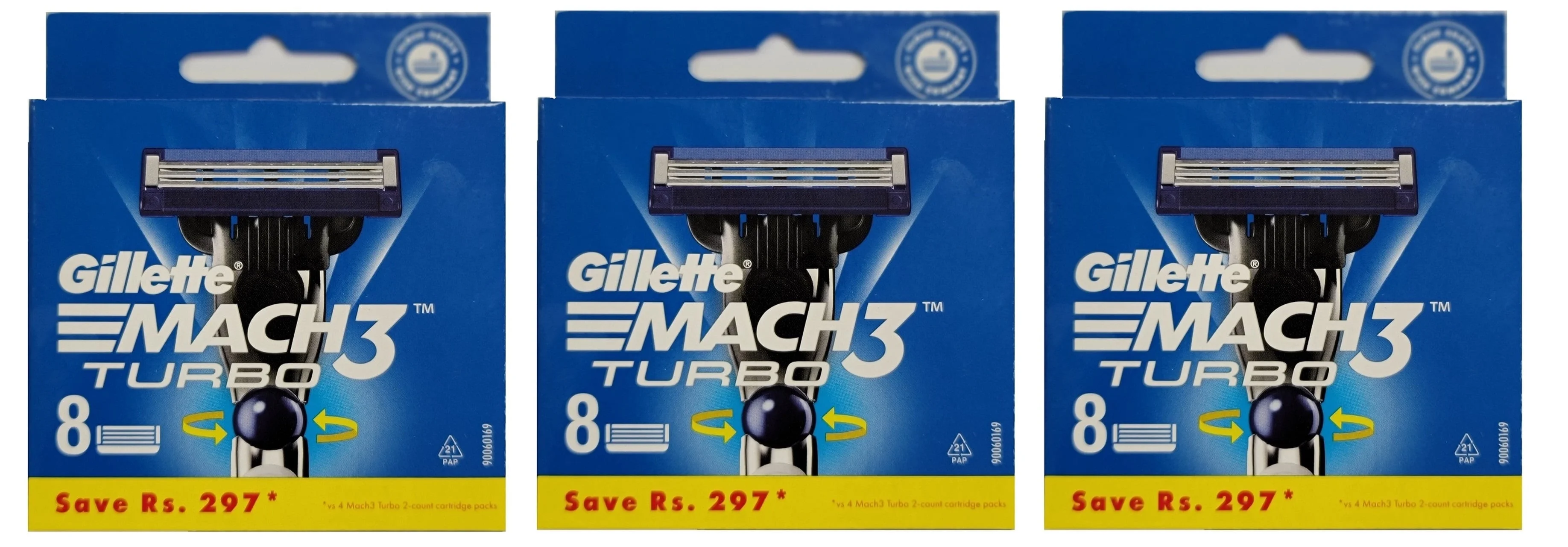 New Gillette Mach3 Turbo Men's Razor Blade Refills - 24 Count