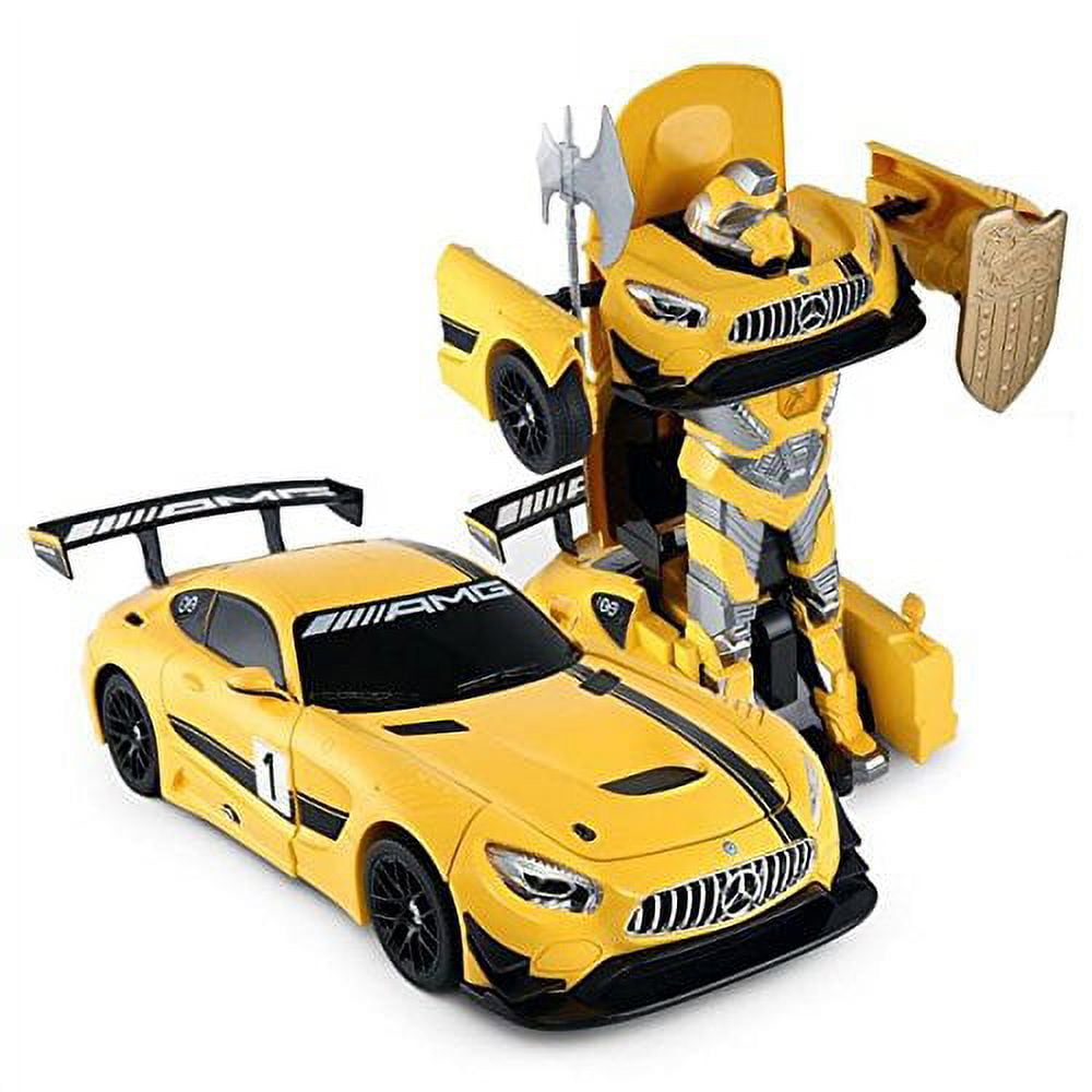 New 1:14 RC Mercedes-Benz GT3 2.4ghz RC Transformer Dancing Robot Car (Yellow)