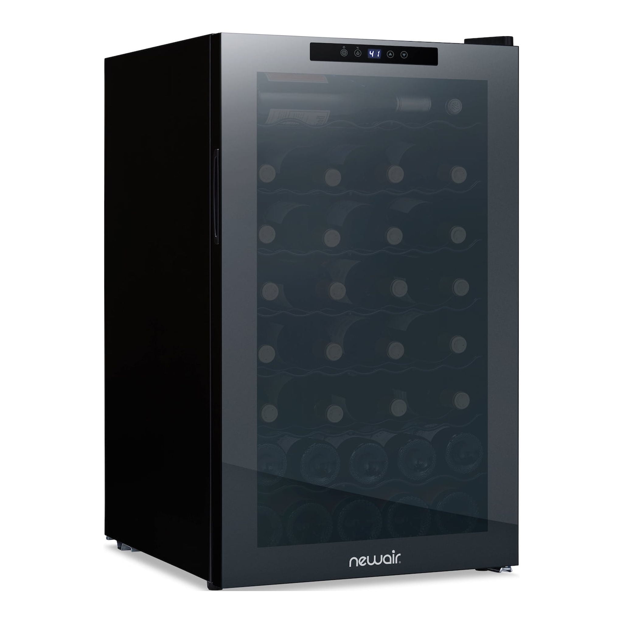 Newair® Shadowᵀᴹ Series Wine Cooler Refrigerator 51 Bottle, Freestanding Mirrored Wine Fridge with Double-Layer Tempered Glass Door & Compressor Cooling for Reds, Whites, and Sparkling Wine