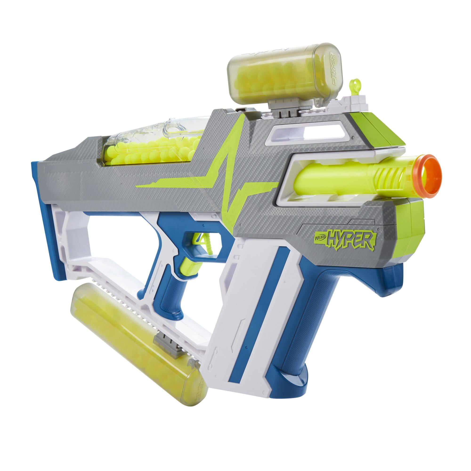 Nerf Hyper Mach 100 Fully Motorized Electronic Ball Dart Blaster with 80 Hyper Rounds For Outdoor Games Ages 14 and Up