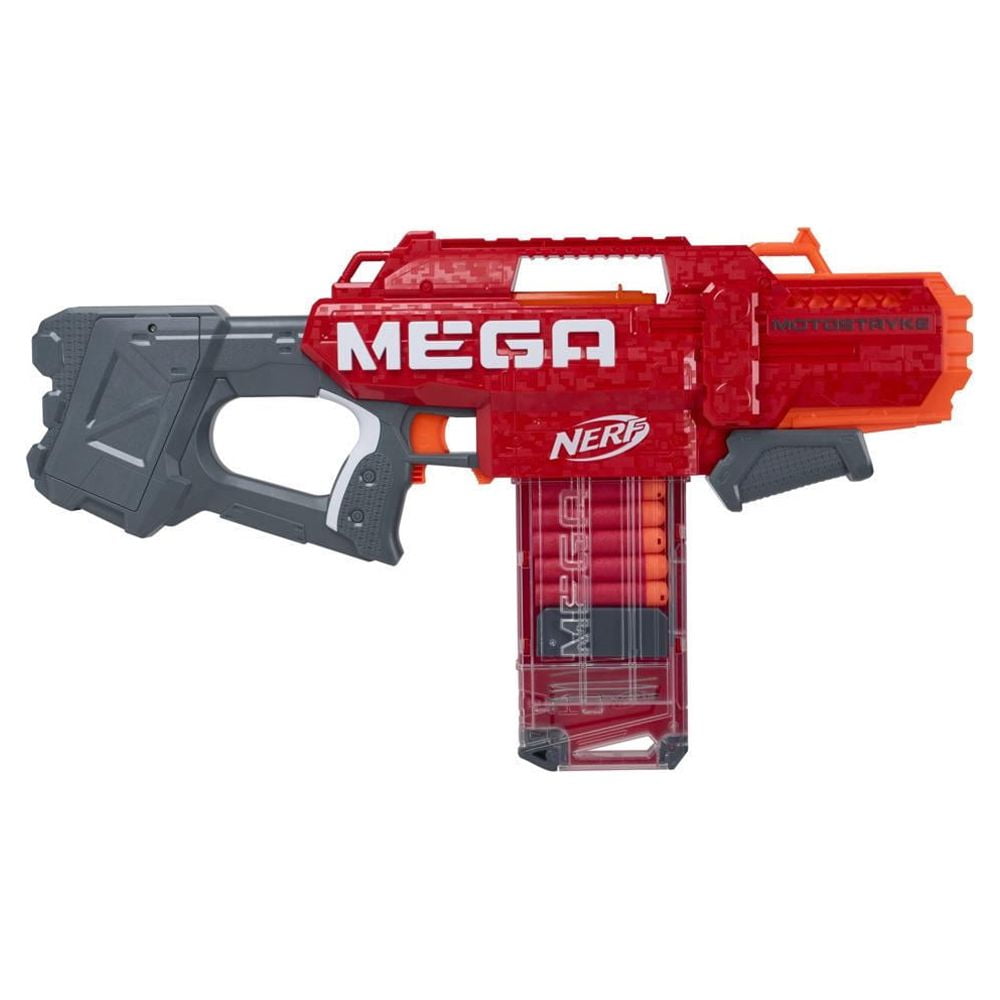 Nerf Mega Motostryke Motorized 10-Dart Blaster, 10 Official Nerf Mega Darts, 10-Dart Clip -- For Kids, Teens, Adults
