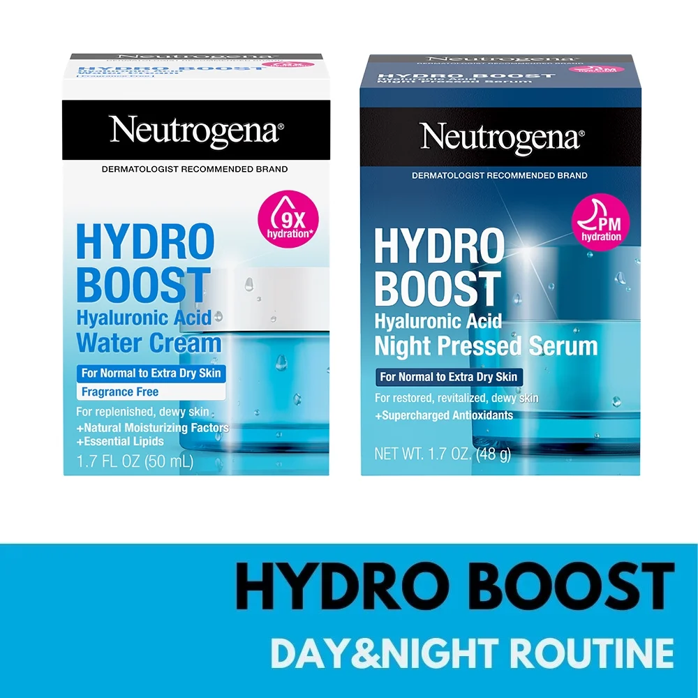 Neutrogena Hydro Boost Hydration Routine: Water Cream & Serum, 2 Items