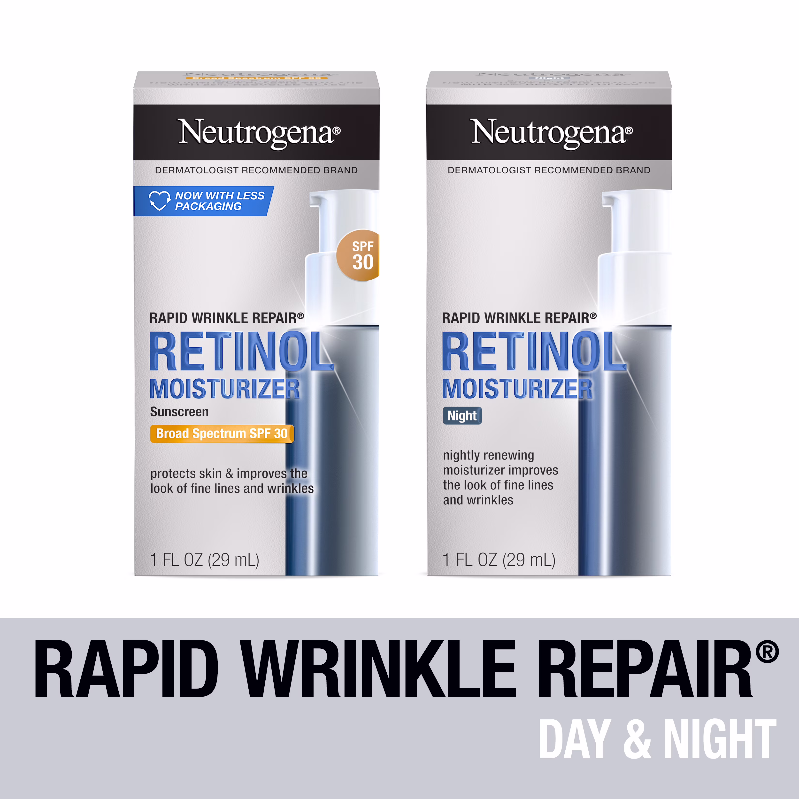 Neutrogena Rapid Repair SPF 30 + Retinol Facial Moisurizer Set, 1 oz