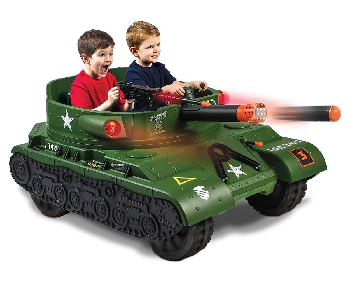NEW  EXCLUSIVE Adventure Force 24 Volt Thunder Tank GREEN Ride-On With Working Cannon and Rotating Turret! For Boys & Girls Ages 3 and up