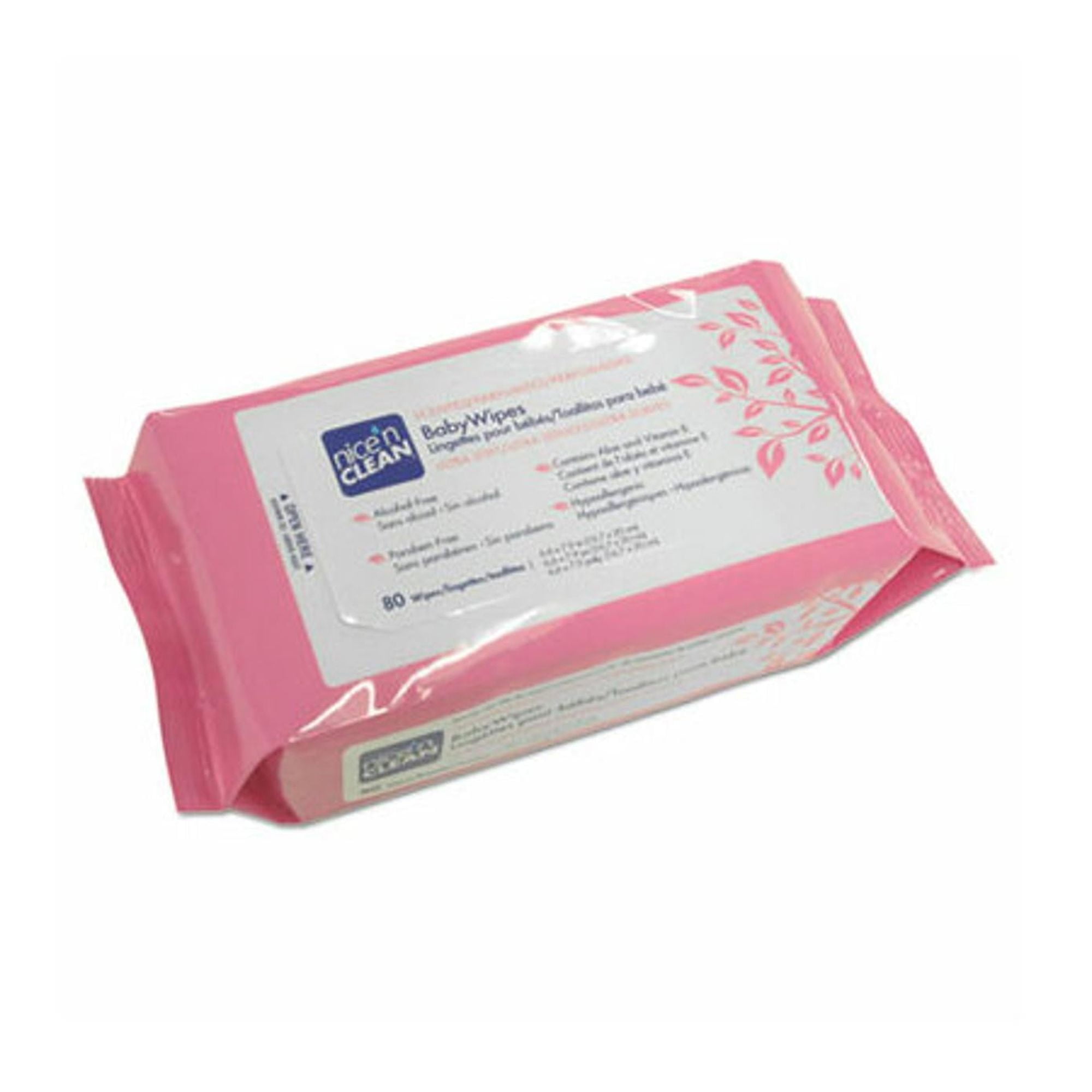 Nice Pak NIC A437FW Scented Pudgies Baby Wipes, 6.50" x 9.00", White