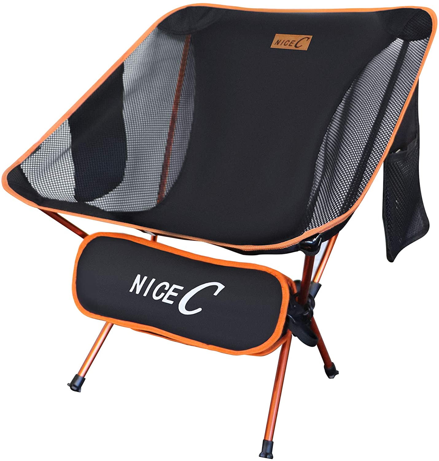 NiceC Aluminum Polyester Folding Chair (1 Pack), Orange