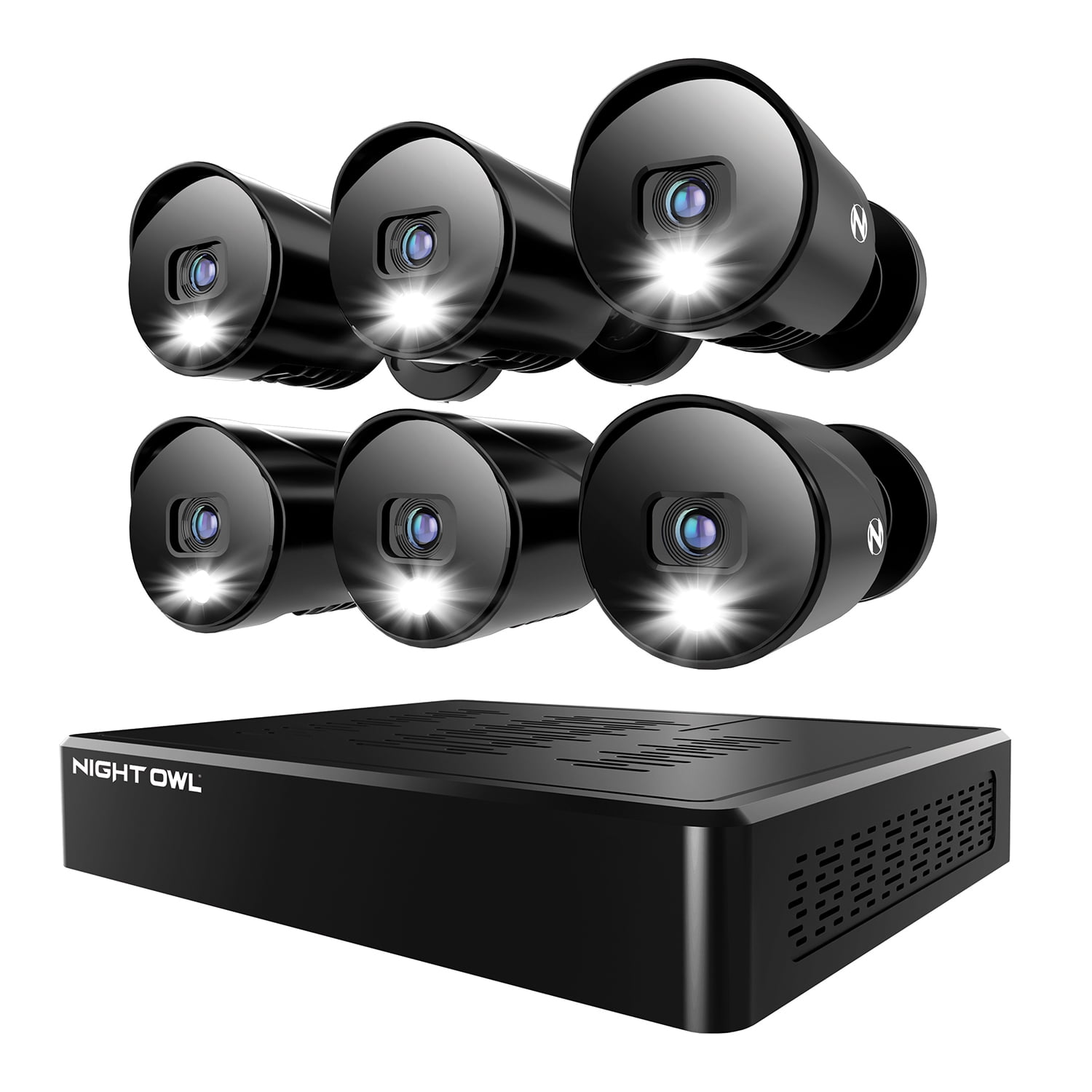 Night Owl® 12 Channel Bluetooth DVR Security System with 1TB Hard Drive and 6 Wired 1080p Deterrence Cameras