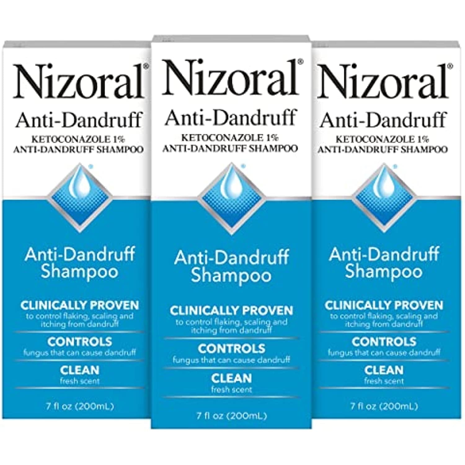 Nizoral Anti-Dandruff Shampoo with 1% Ketoconazole, Fresh Scent, 21 Fl Oz (Pack of 3)