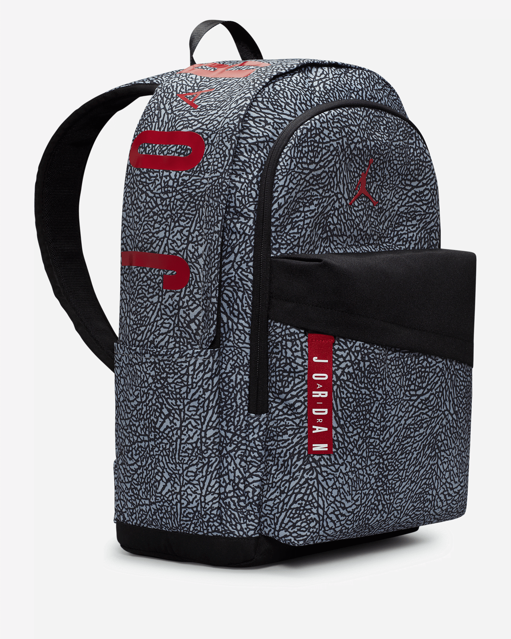 Nike Jordan Patrol Backpack Cement Print Elephant Print 9A0172 G3A Sz Large (12" L x 7" W x 19.5" H)