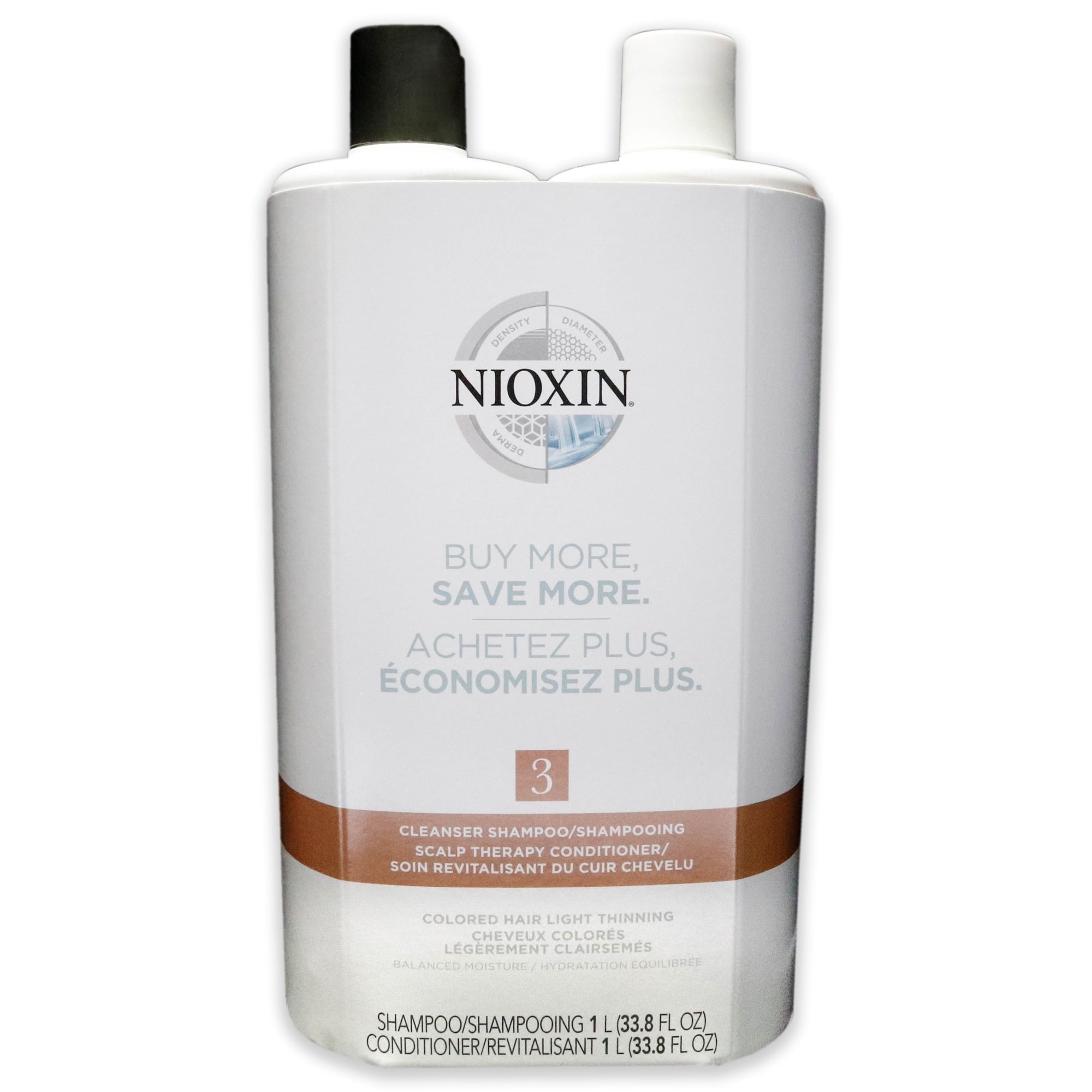 Nioxin System 3 Cleanser Shampoo & Scalp Therapy Conditioner Set for Colored Hair, 33.8 oz Each