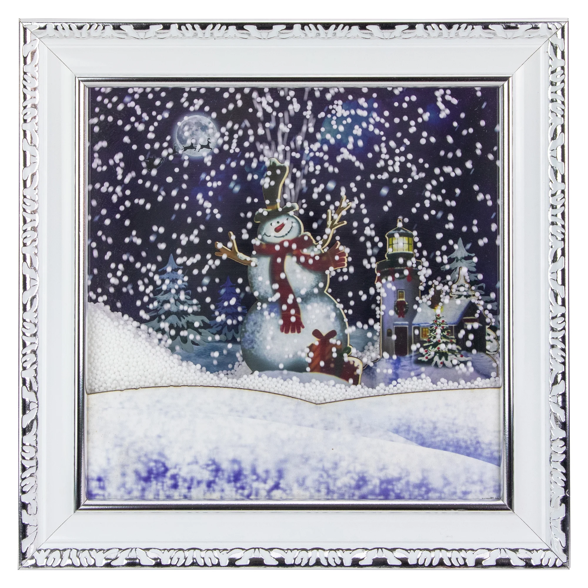 Northlight LED Lighted Musical Snowing Snowman Wall Plaque - 15"