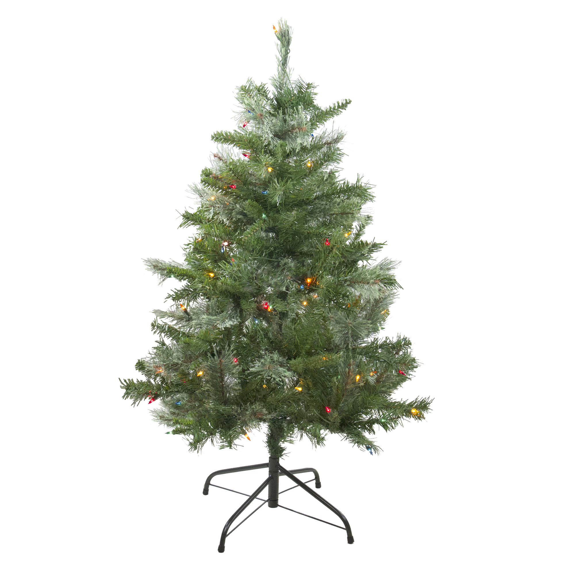 Northlight Pre-Lit Medium Mixed Cashmere Pine Artificial Christmas Tree - 4' - Multi Lights