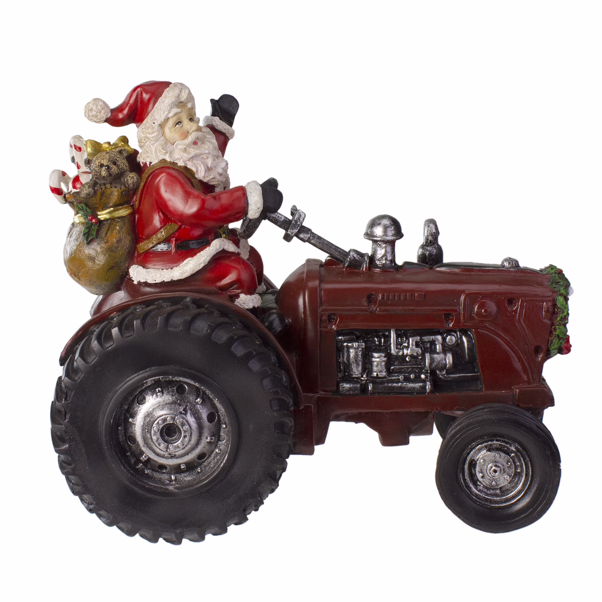 Northlight Rustic Santa Claus on Tractor Christmas Figure - 11"