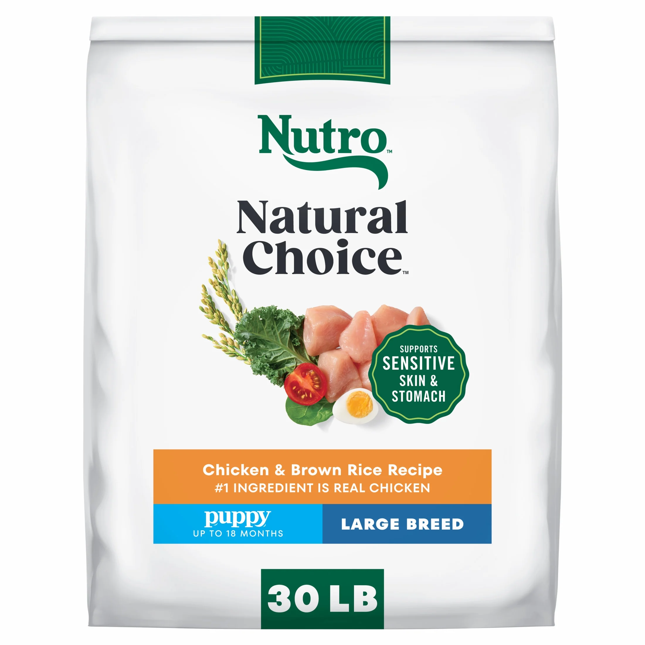 Nutro Natural Choice Large Breed Puppy Food Dry Recipe Chicken & Brown Rice, 30 Lb Bag