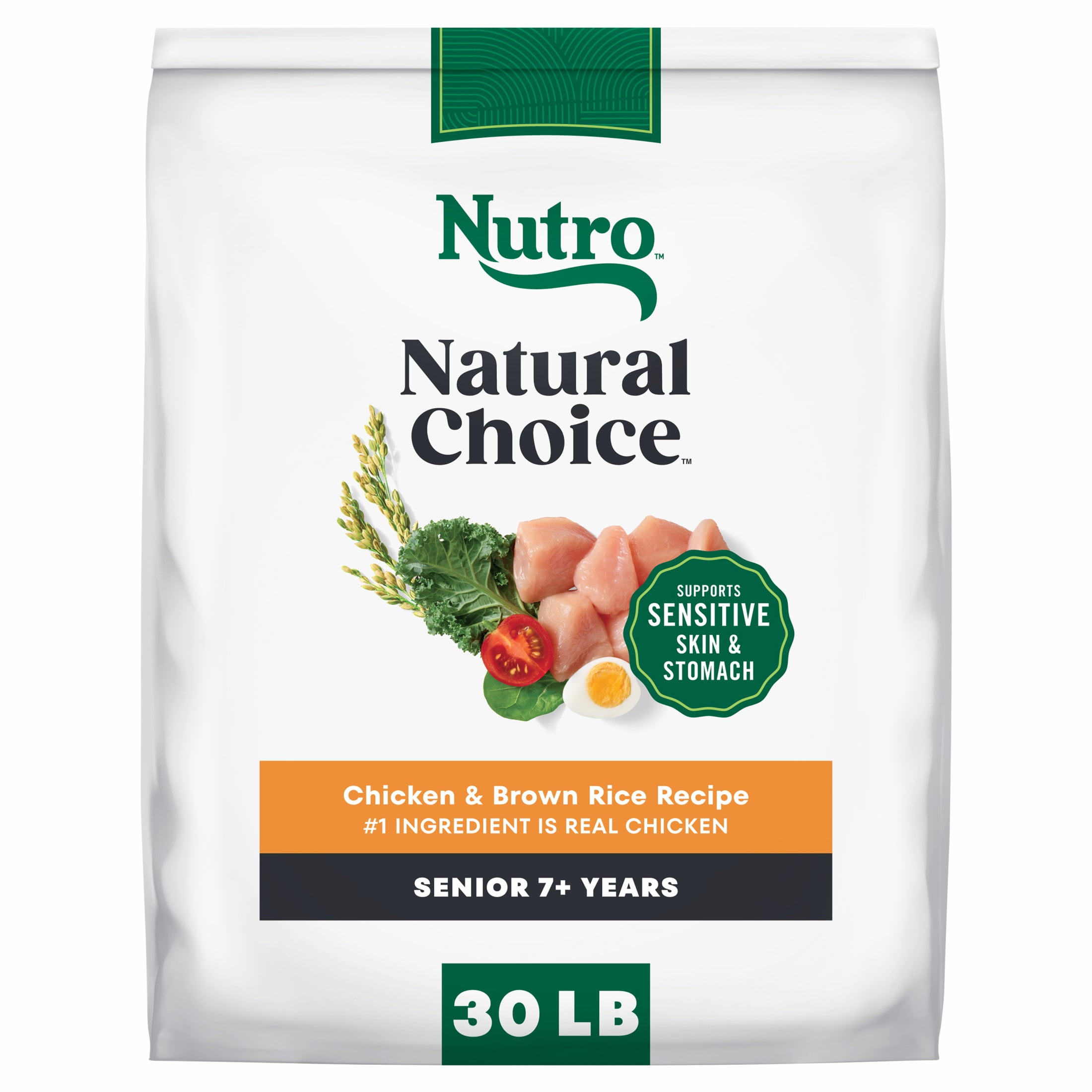 Nutro Natural Choice Senior Dry Dog Food, Chicken and Brown Rice Recipe, 30 lbs