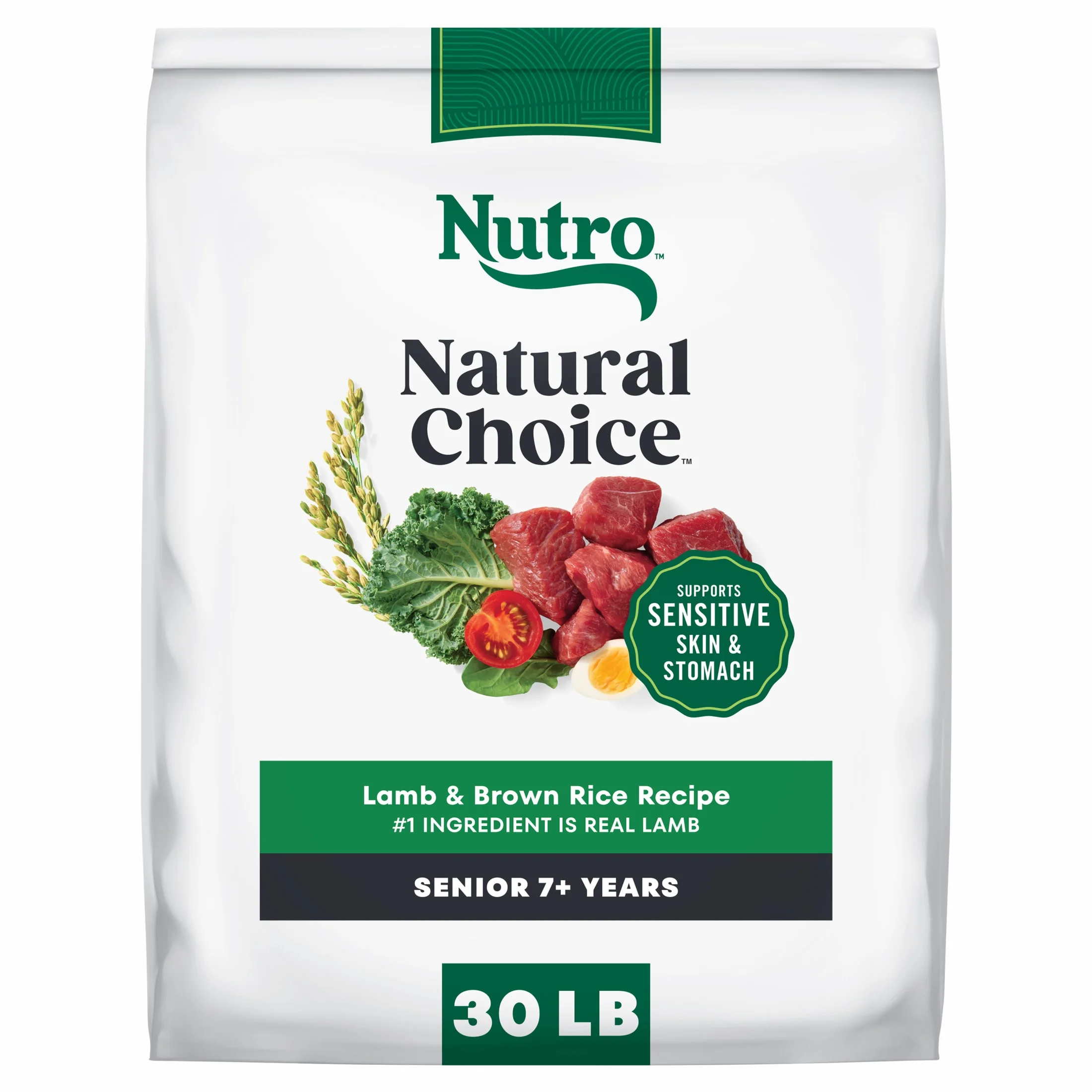 Nutro Natural Choice Senior Dog Food Dry Recipe Lamb & Brown Rice, 30 Lb Bag