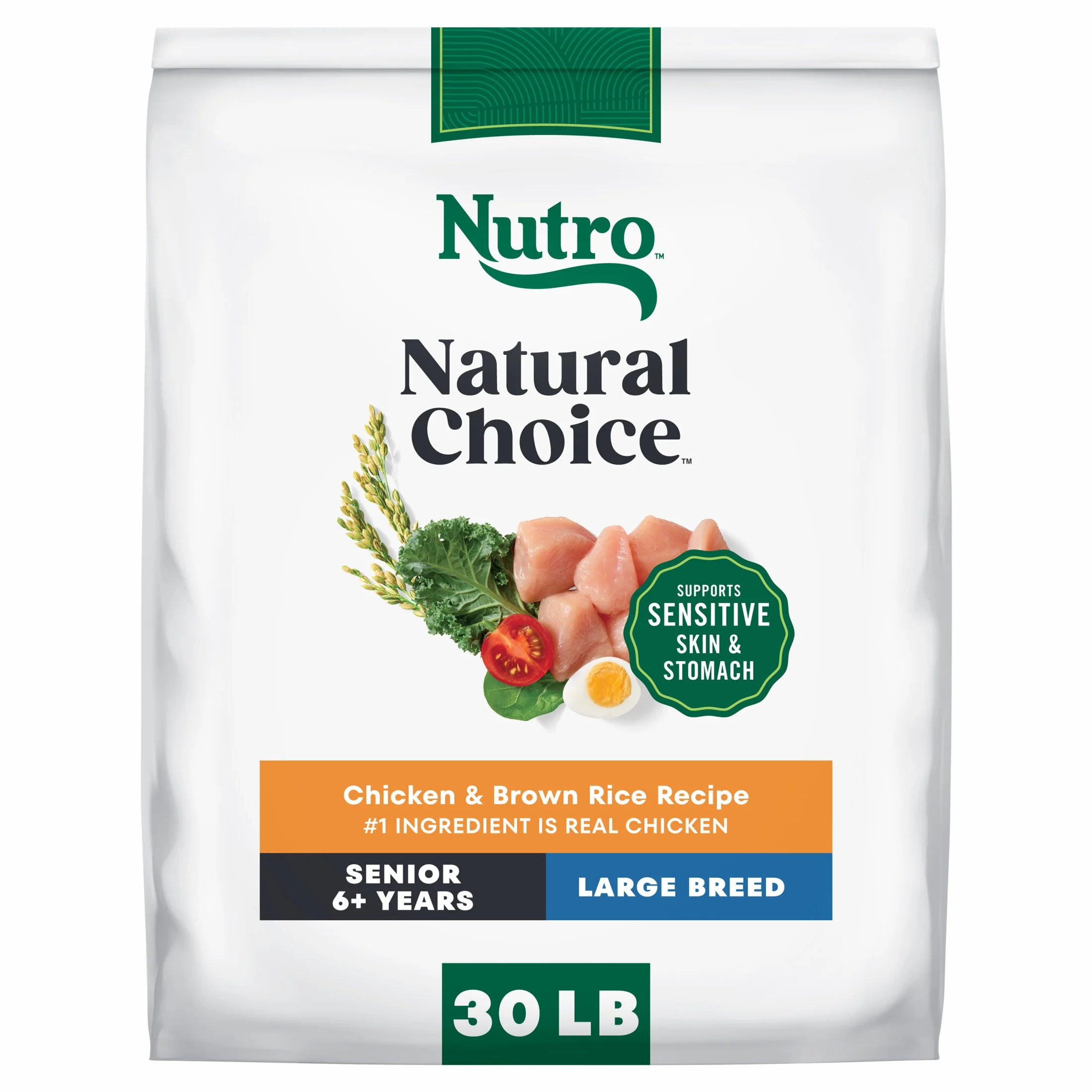Nutro Natural Choice Senior Large Breed Dog Food Dry Recipe Chicken & Brown Rice, 30 Lb Bag