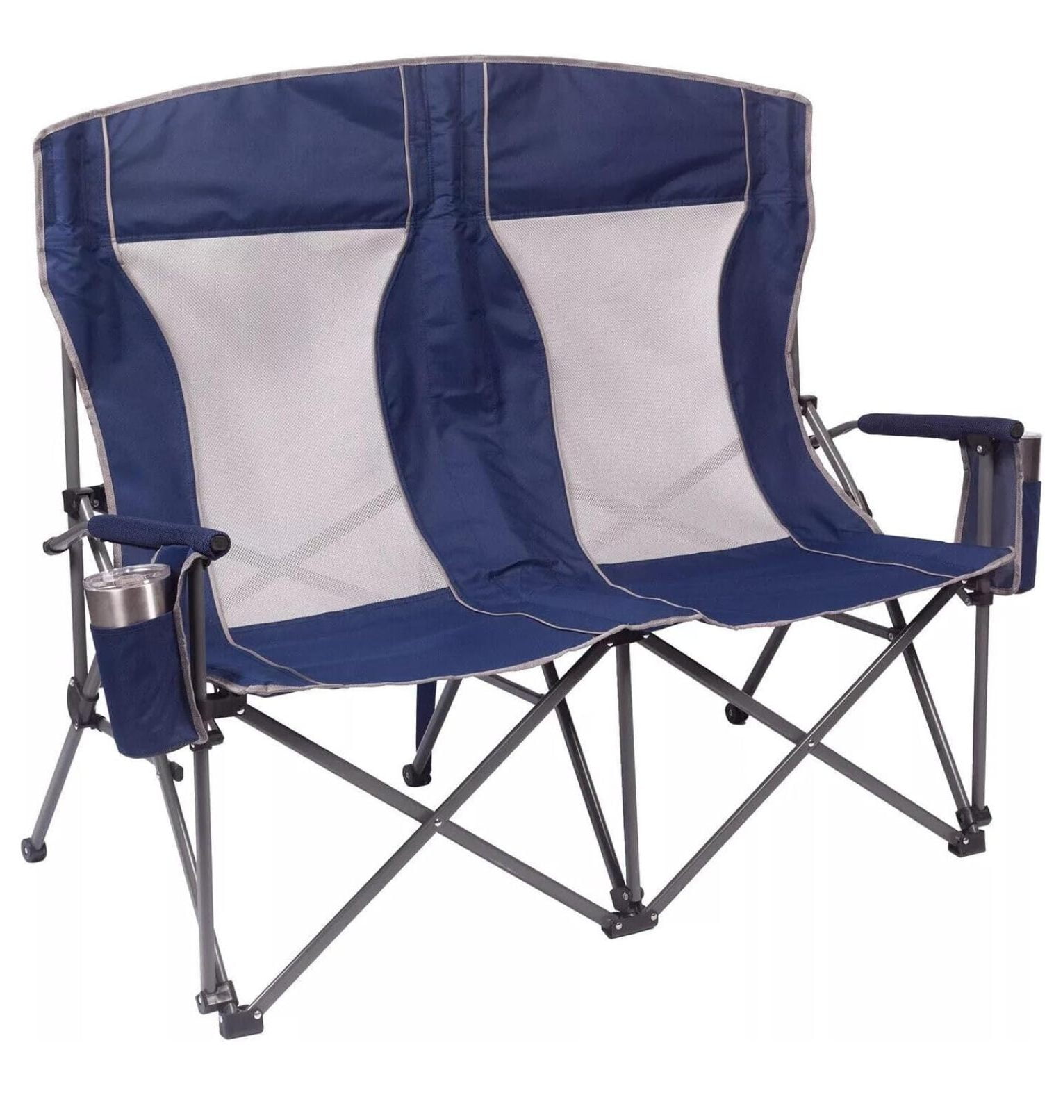 Oversized Double Hard Arm Chair (Select Color) (Blue)