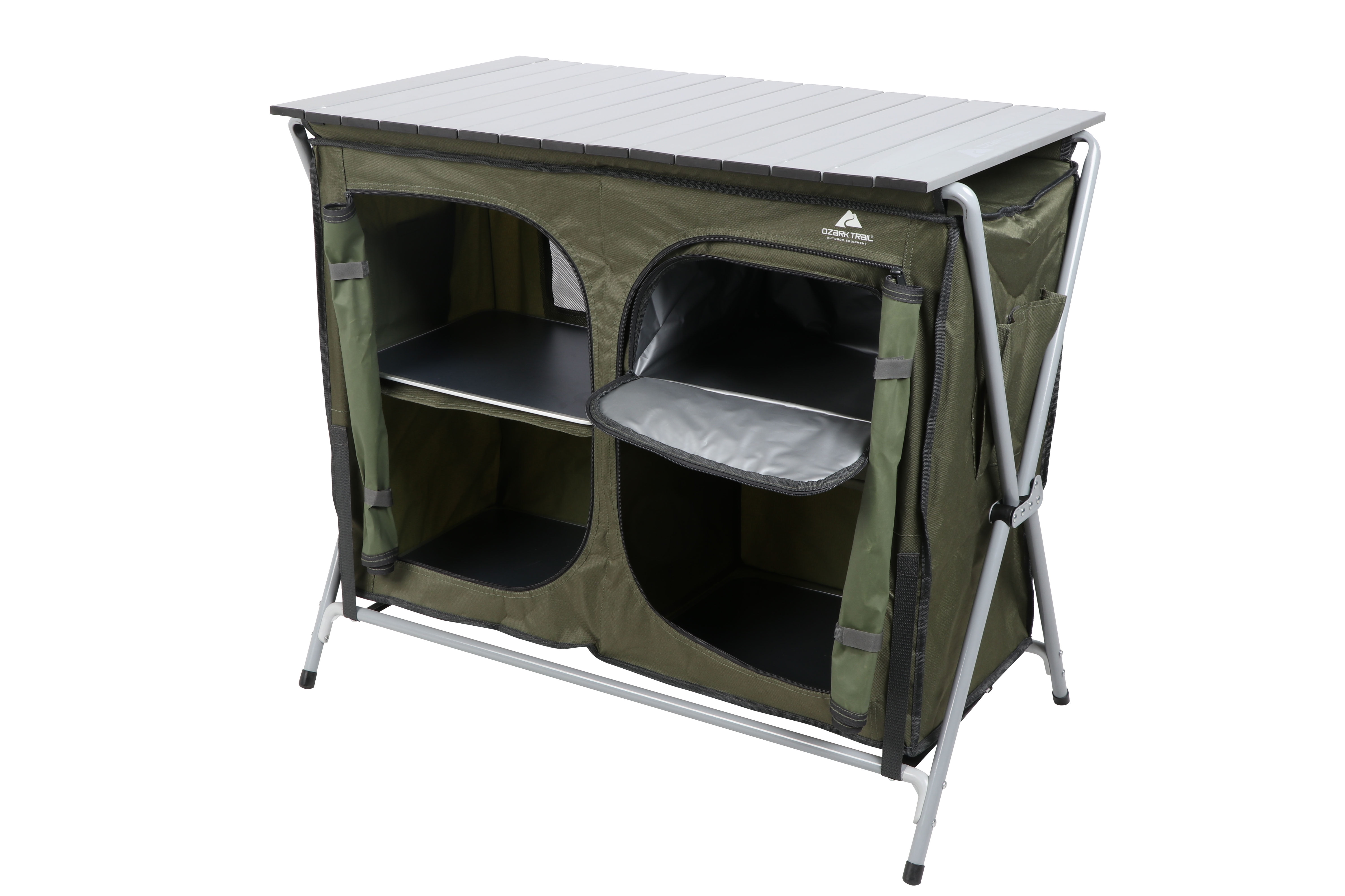 Ozark Trail Camping Table, Gray, 34.2"Wx19.6"Dx31.5"H, New