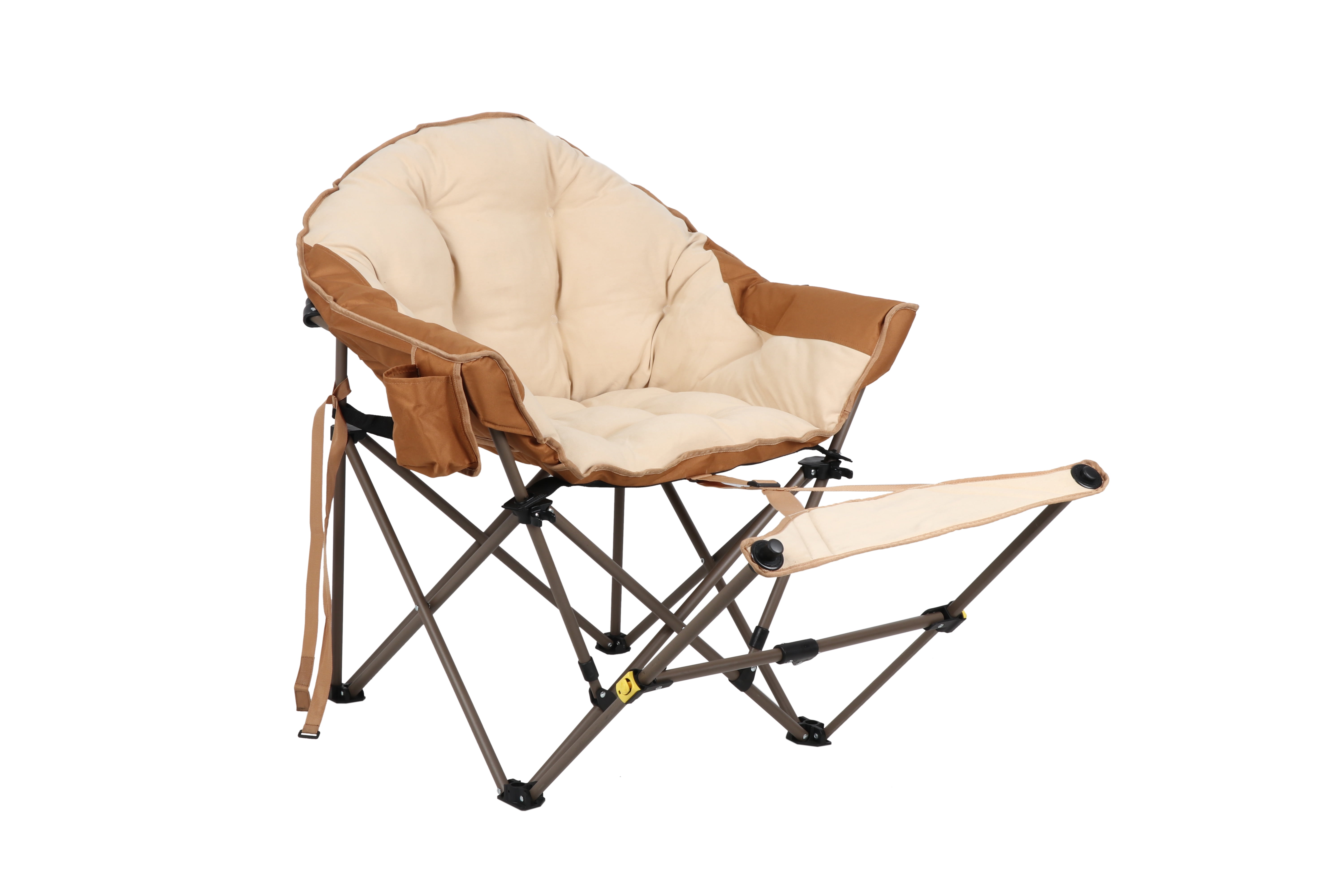 Ozark Trail Club Chair with Adjustable Footrest, Beige, Adult