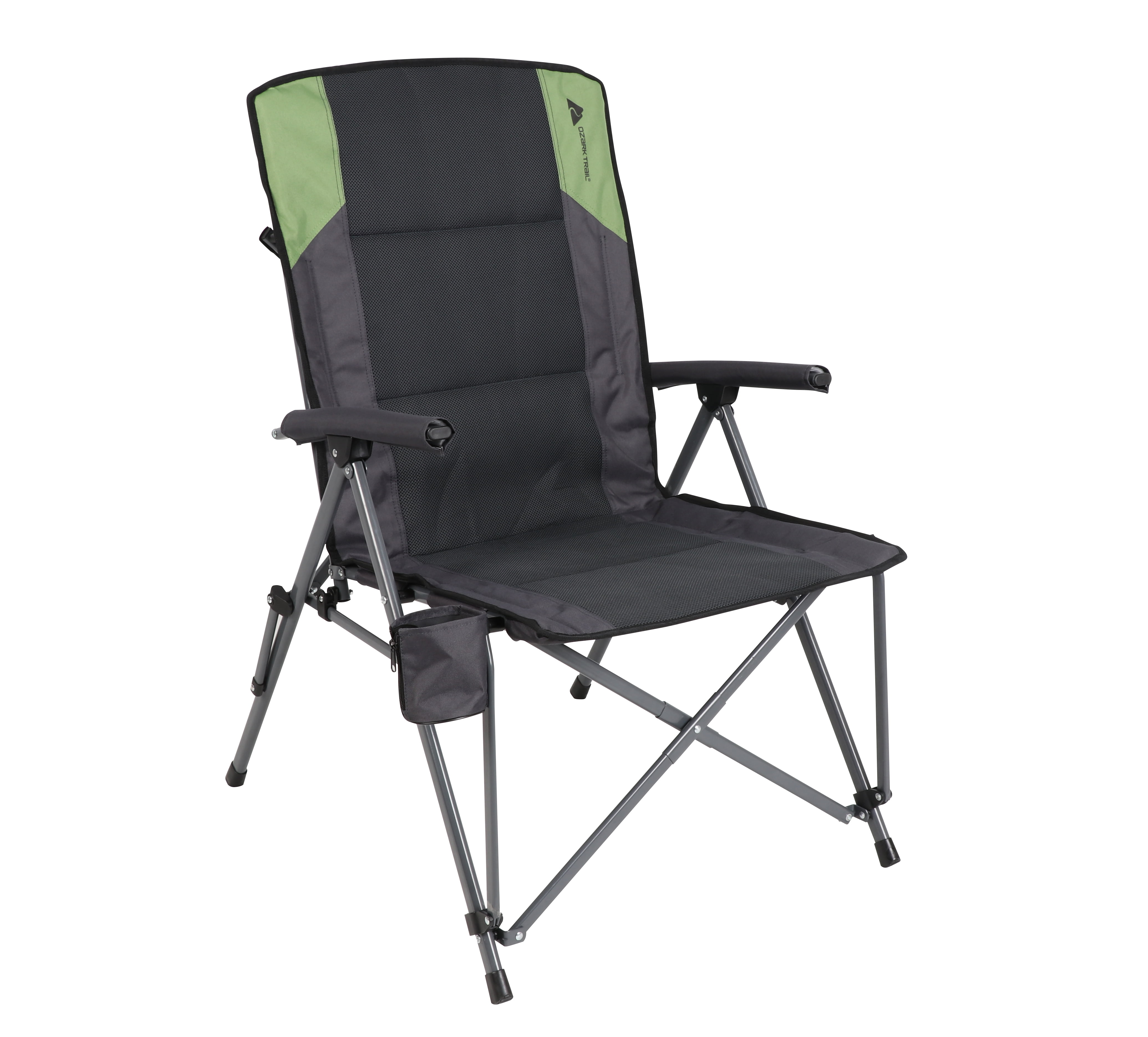 Ozark Trail High Back Hard Arm Camping Chair, Adult, Gray
