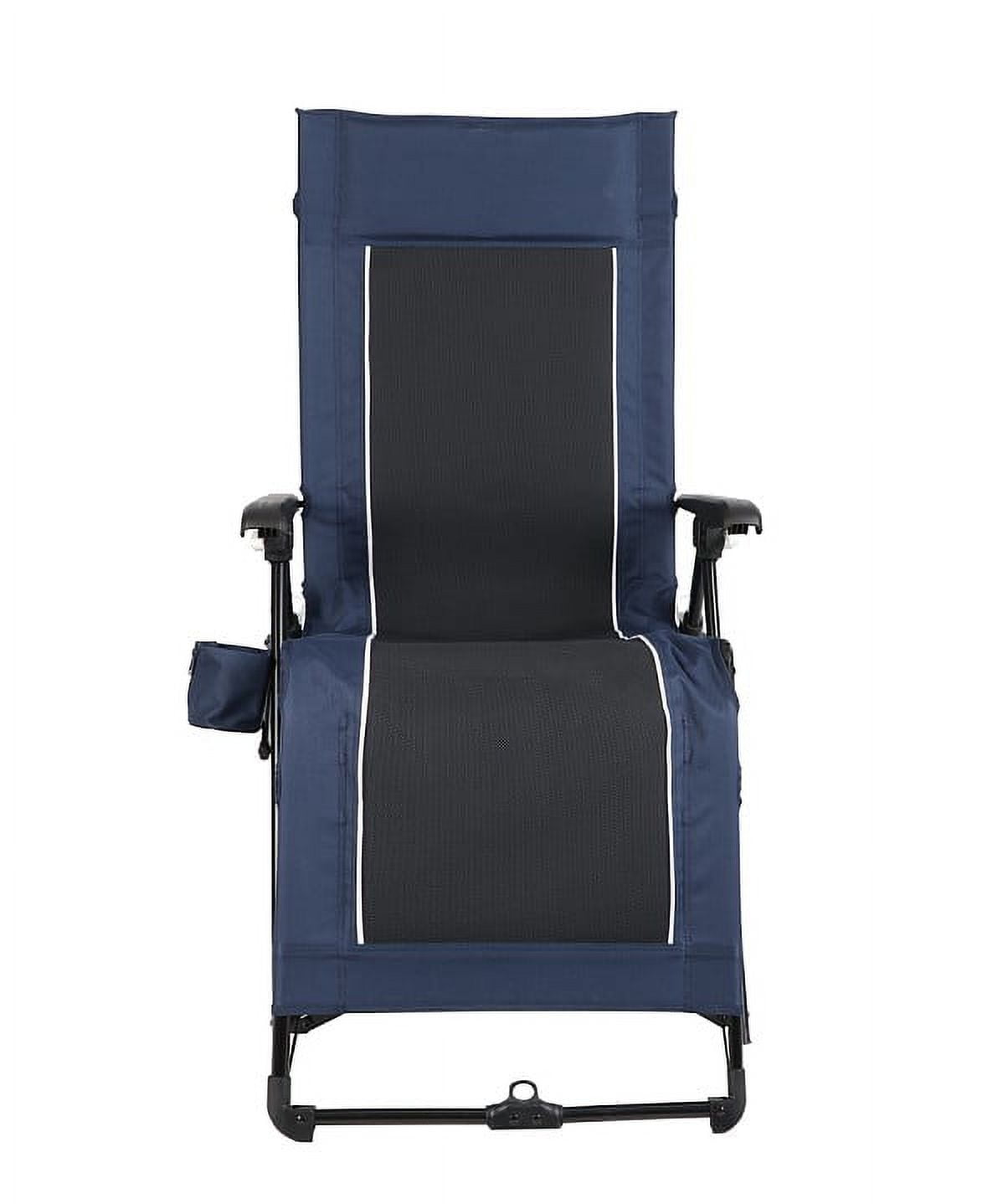 Ozark Trail Zero Gravity Lounger Camping Chair, Blue, Adult, 20.3lbs