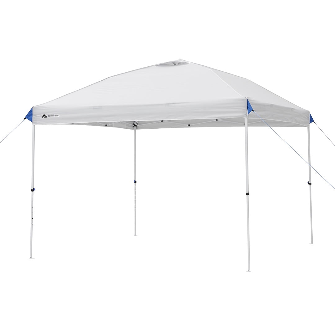 Ozark Trail Simple Push Straight Leg Instant Canopy, White, 10 ft x 10 ft