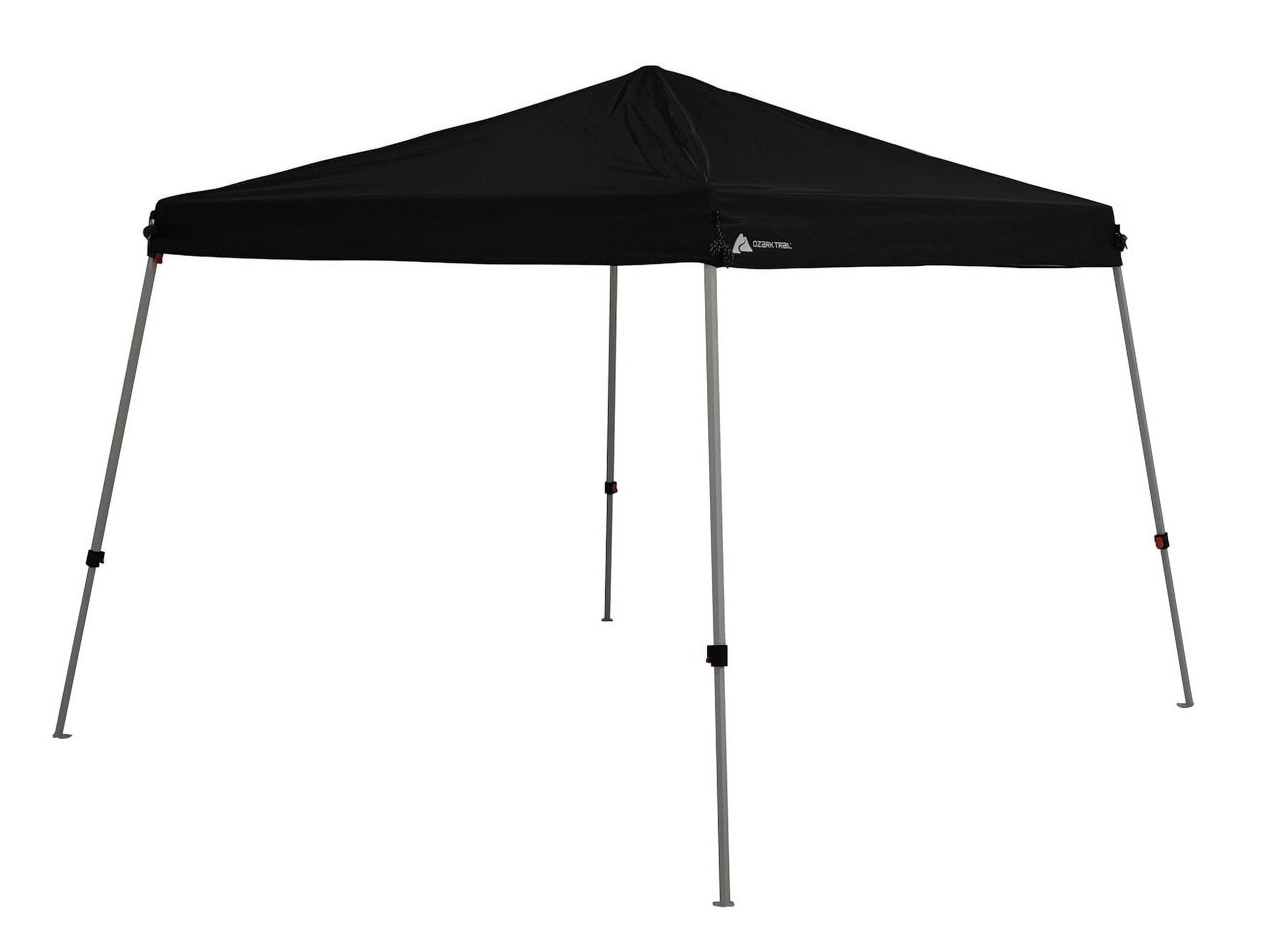 Ozark Trail 10' x 10' Instant Slant Leg Pop-up Canopy, Outdoor Shading Shelter, Black