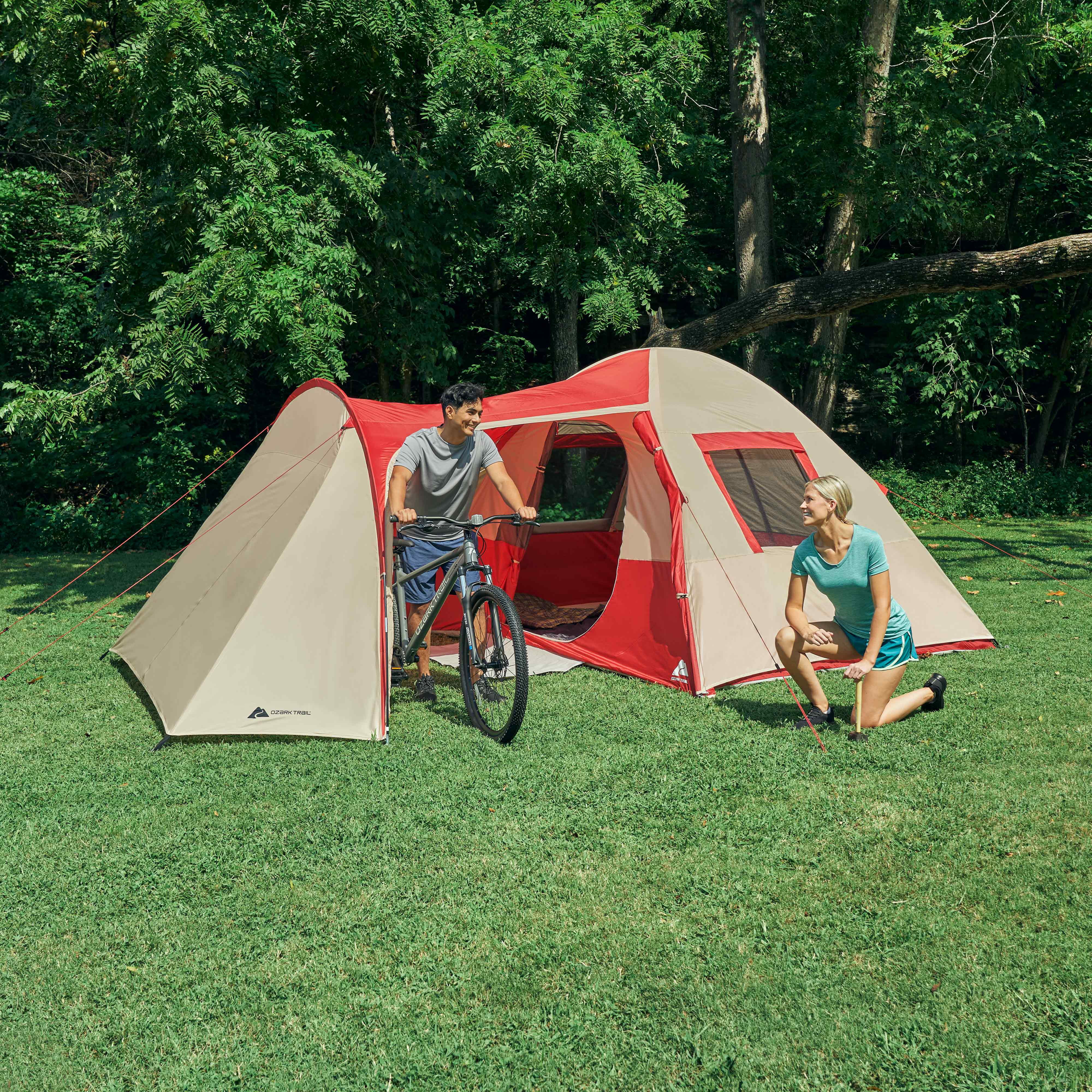 Ozark Trail 6-Person Dome Tent with Sitting Area - Floor Area-15'x11', Carry Weight- 21.38lbs.