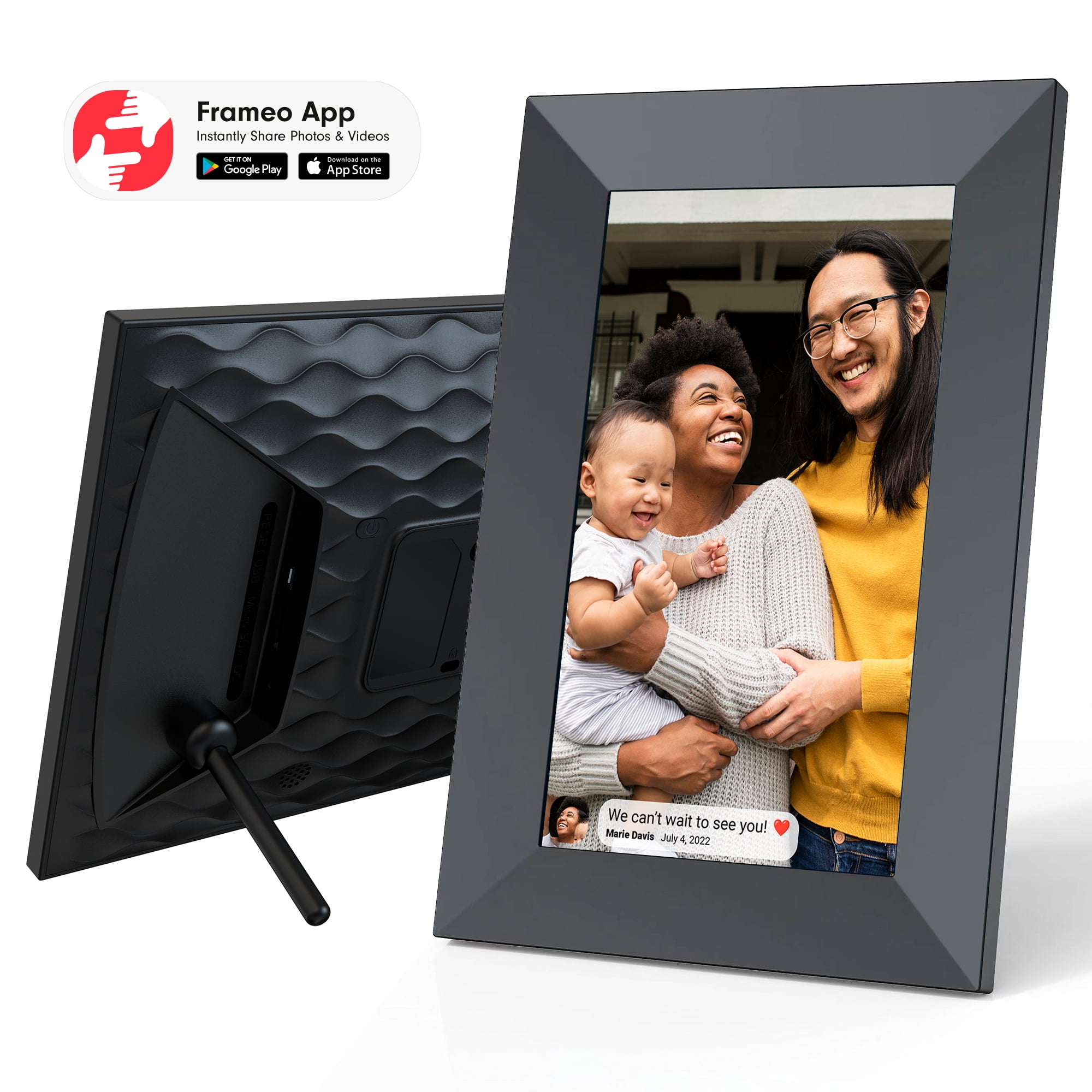 onn 10” Wi-Fi Digital Picture Frame | Send Photos & Videos Instantly via the Free Frameo App, 100096733