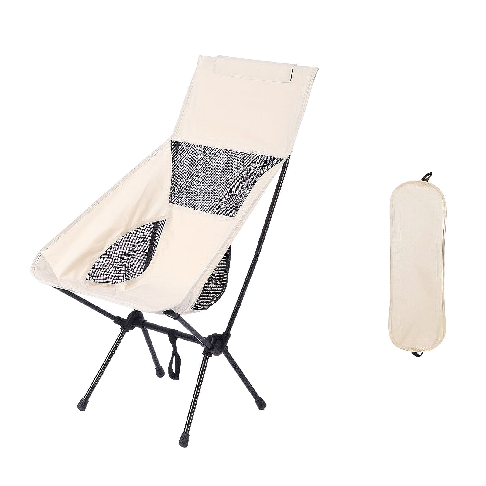 OldPAPA Portable Camping Chair,Lightweight Ultralight Folding Mesh Back Backpacking Chairs for Camp Hiking Lawn Beach,Support Up to 250lbs,High Backrest