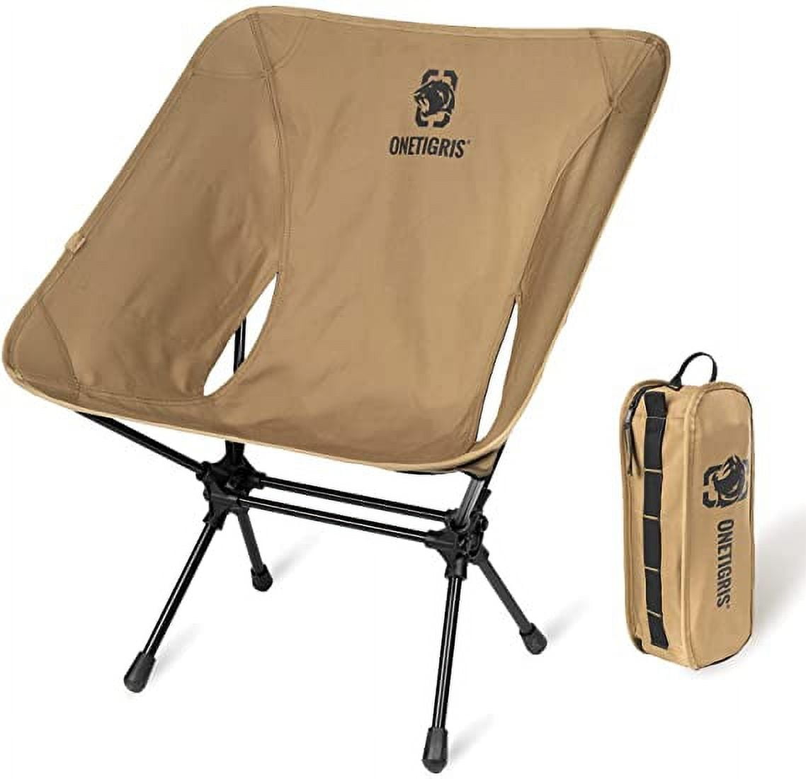 OneTigris Camping Chair Backpacking , 330 lbs Capacity, Heavy Duty Compact Portable Folding Chair for Camping Hiking Gardening Travel Beach Picnic Lightweight