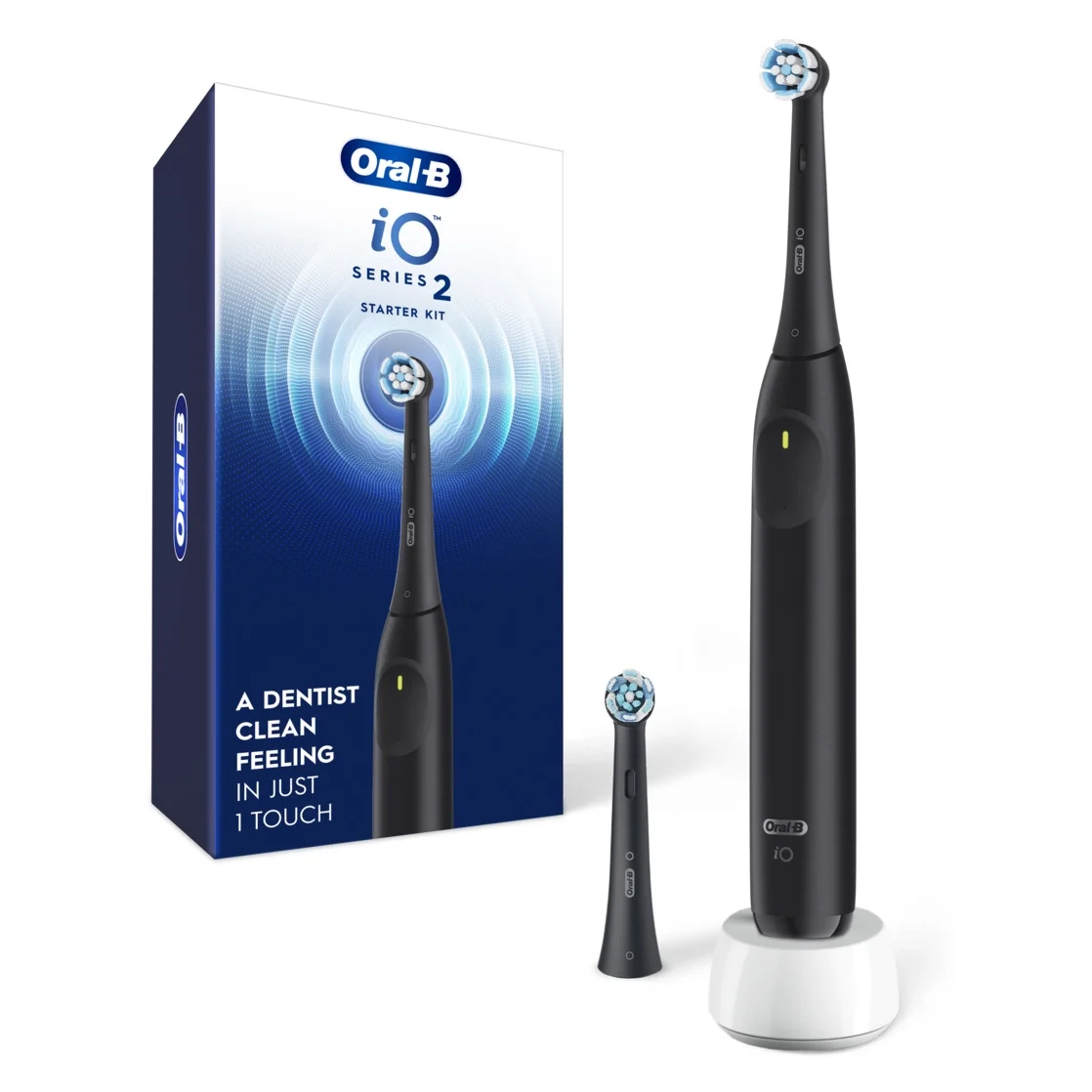 Oral-B iO Series 2 Electric Toothbrush Starter Kit, Night Black
