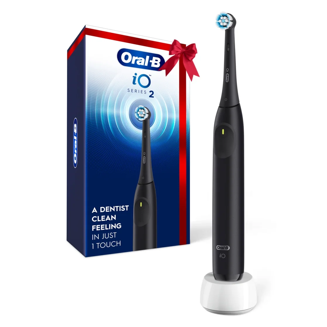 Oral-B iO Series 2 Rechargeable Electric Toothbrush, Night Black with 1 Gentle Care Brush Head for Adults and Children 3+