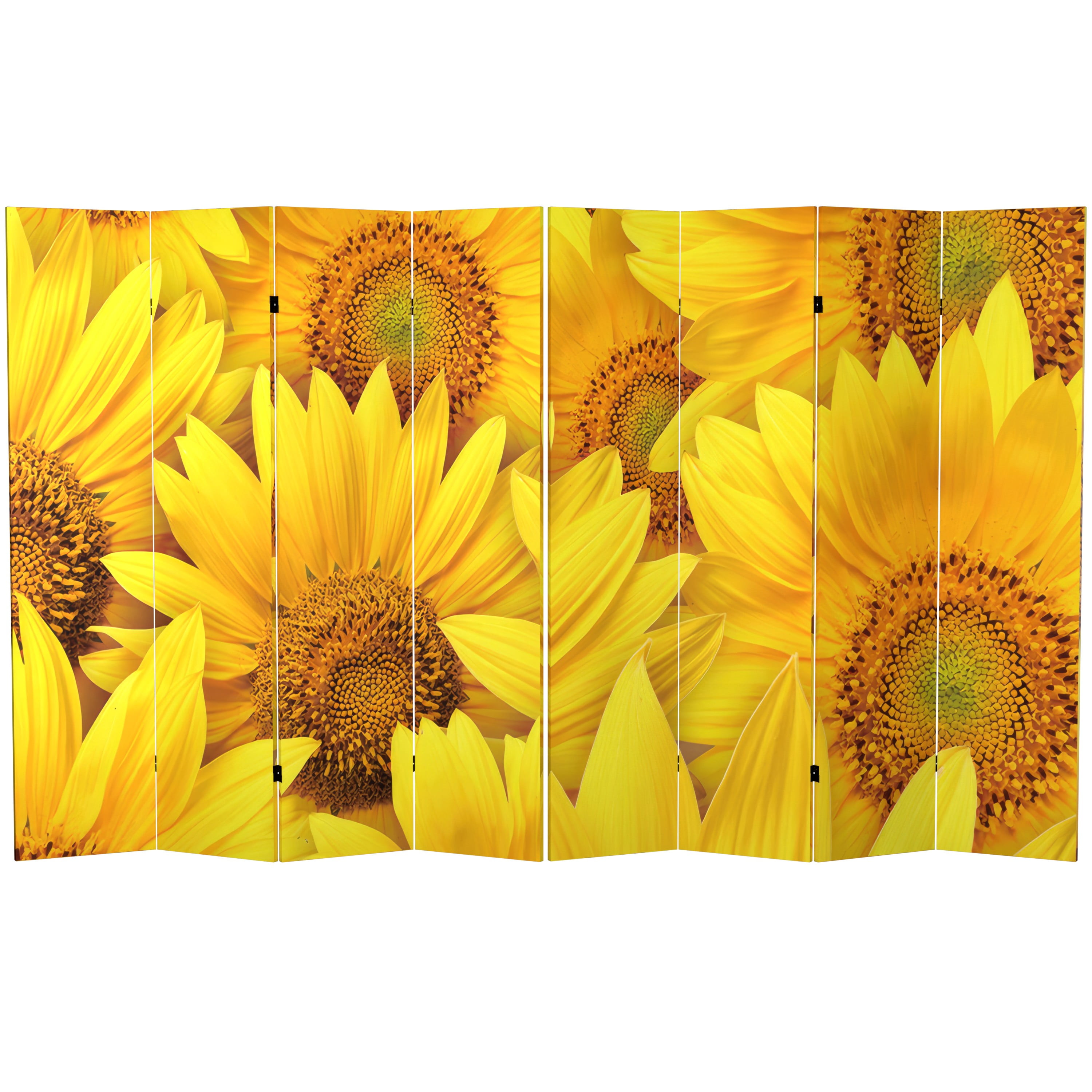 Oriental Furniture 6 ft. Tall Sunflowers Canvas Room Divider - 4 Panel