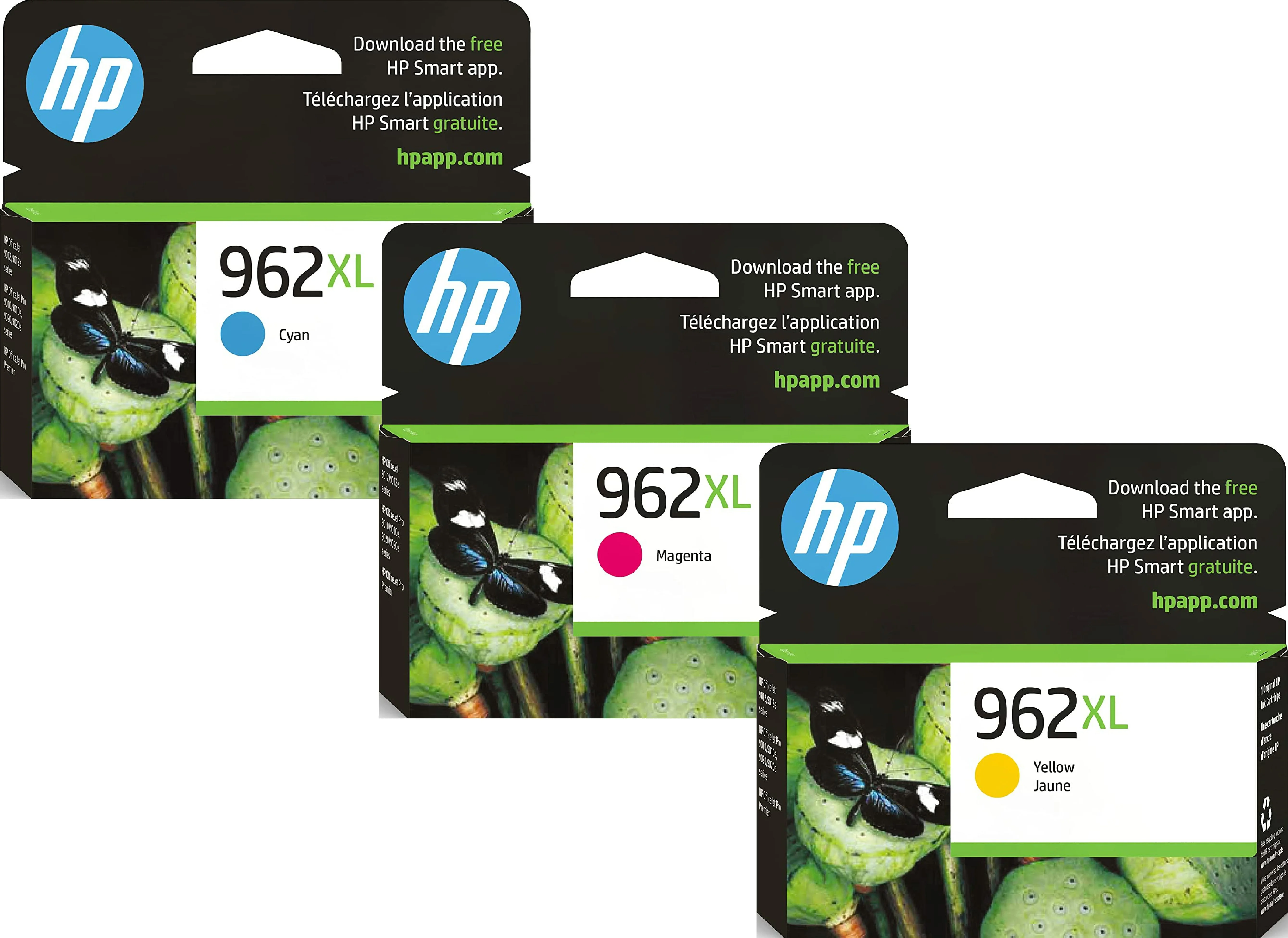 Original HP 962XL color Combination 1 each (962XL Cyan, 962XL Magenta, 962XL Yellow) HP 962 color (3JA00AN, 3JA01AN, 3JA02AN)
