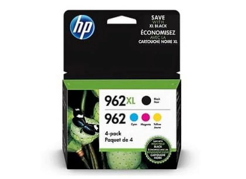OEM 962XL/962 Black High Yield and Cyan/Magenta/Yellow Standard Yield Ink Cartridge, 4/Pack