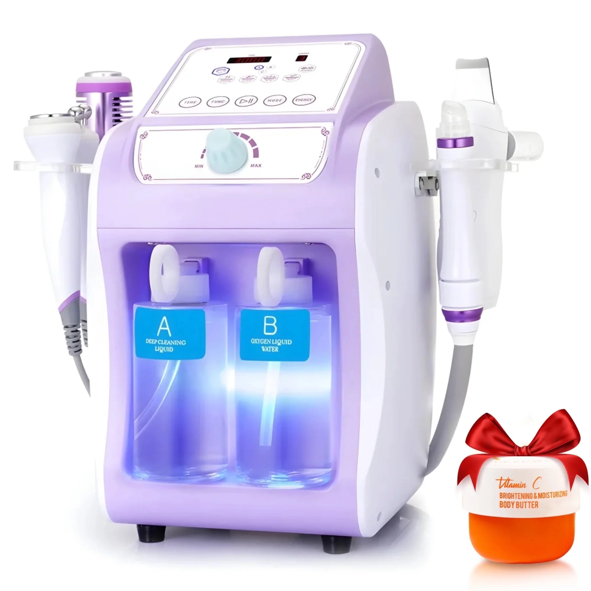 Ouwald Hydro Dermabrasion Facial Machine 6 in 1 Multifunctional Hydrogen Oxygen Facial Hydro Machine Microcurrent Hot Cold Skin Care Microdermabrasion Beauty Machine Blackhead Remove