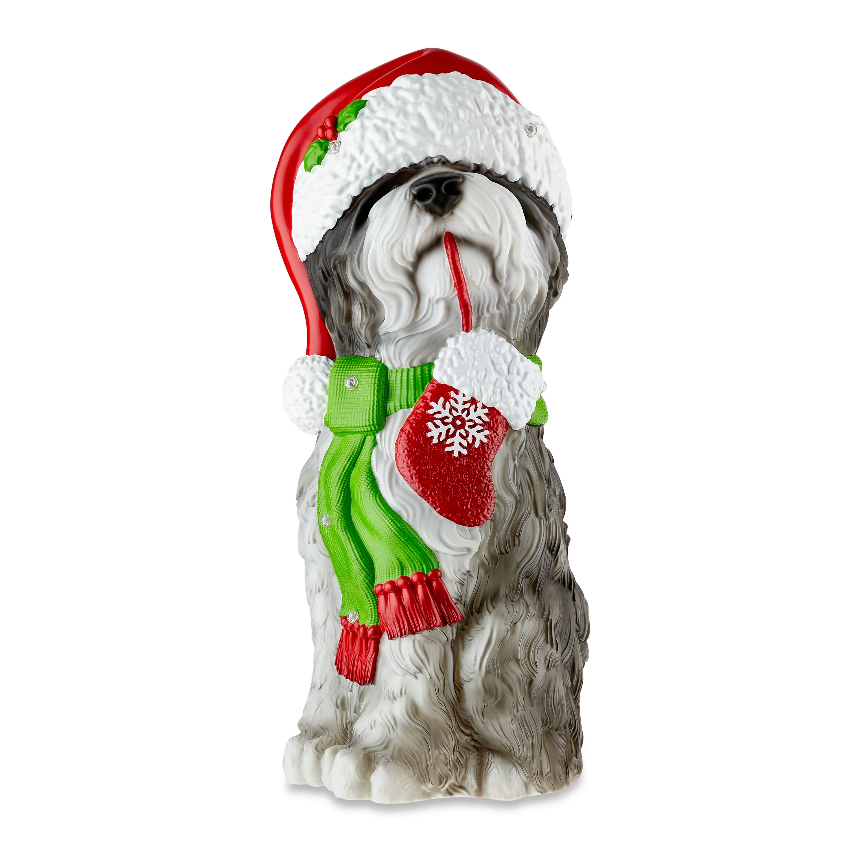 Outdoor Christmas Light-Up Sheepdog Blow Mold (Plastic), 28 in, by Holiday Time