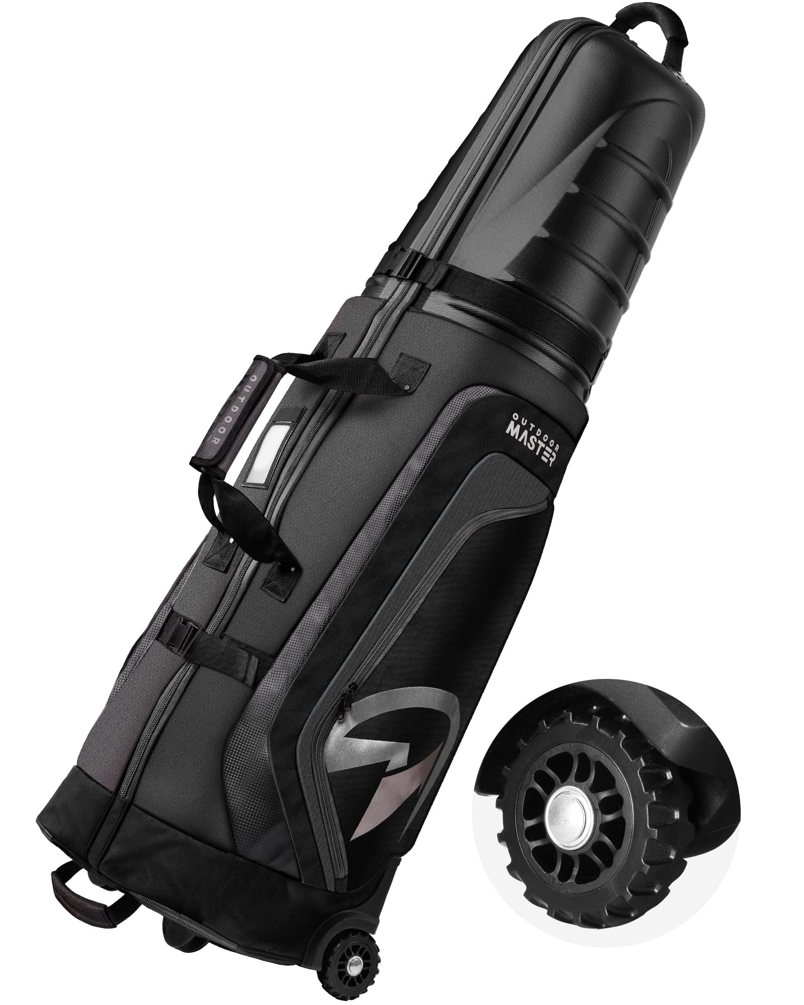 OutdoorMaster Golf Travel Bags for Airlines with Wheels and Hard Case Top, Shoes and Accessories Compartment