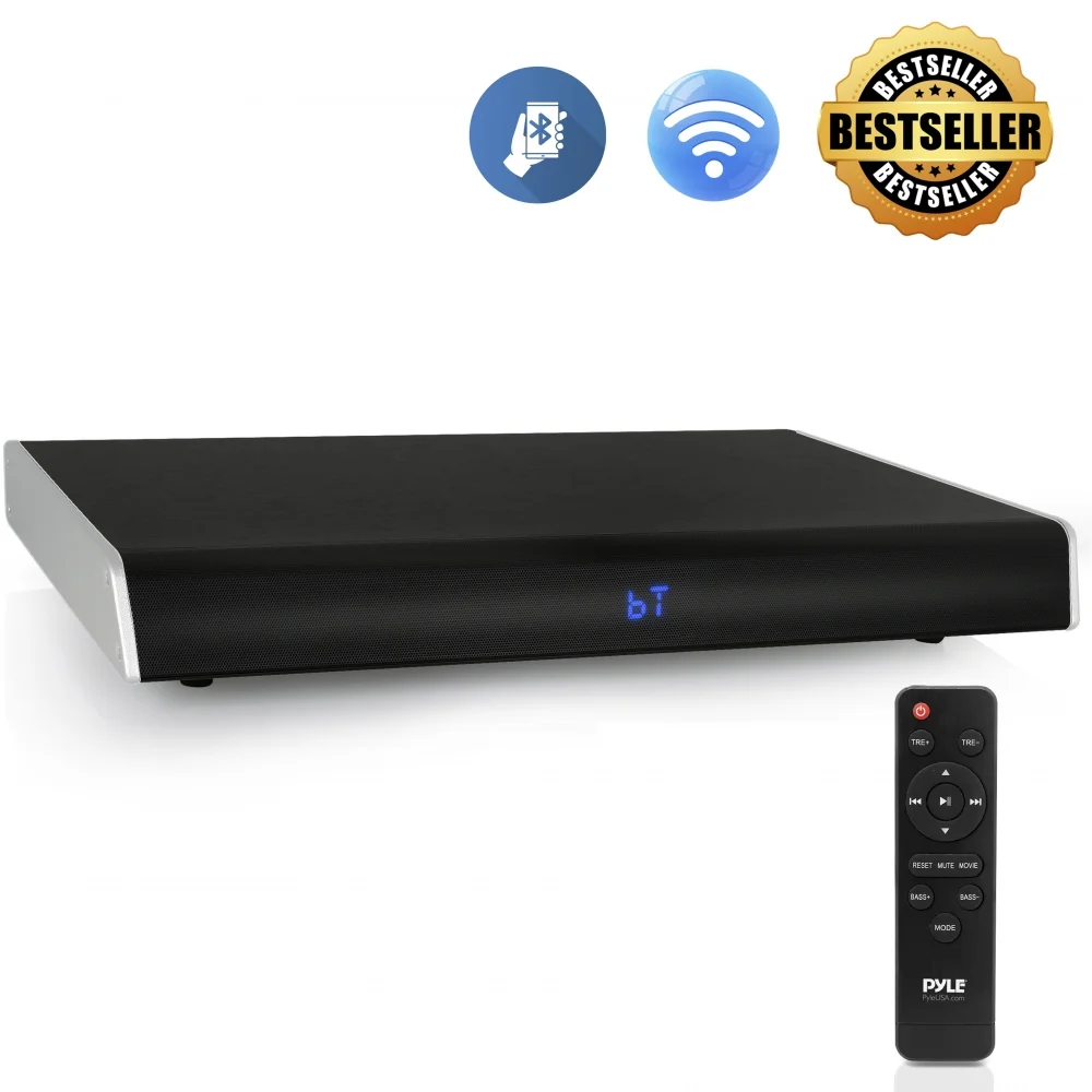 PYLEHome PSBV630HDBT.5 - Bluetooth HD Tabletop TV Sound Base Soundbar Digital Speaker System, with HDMI Connection