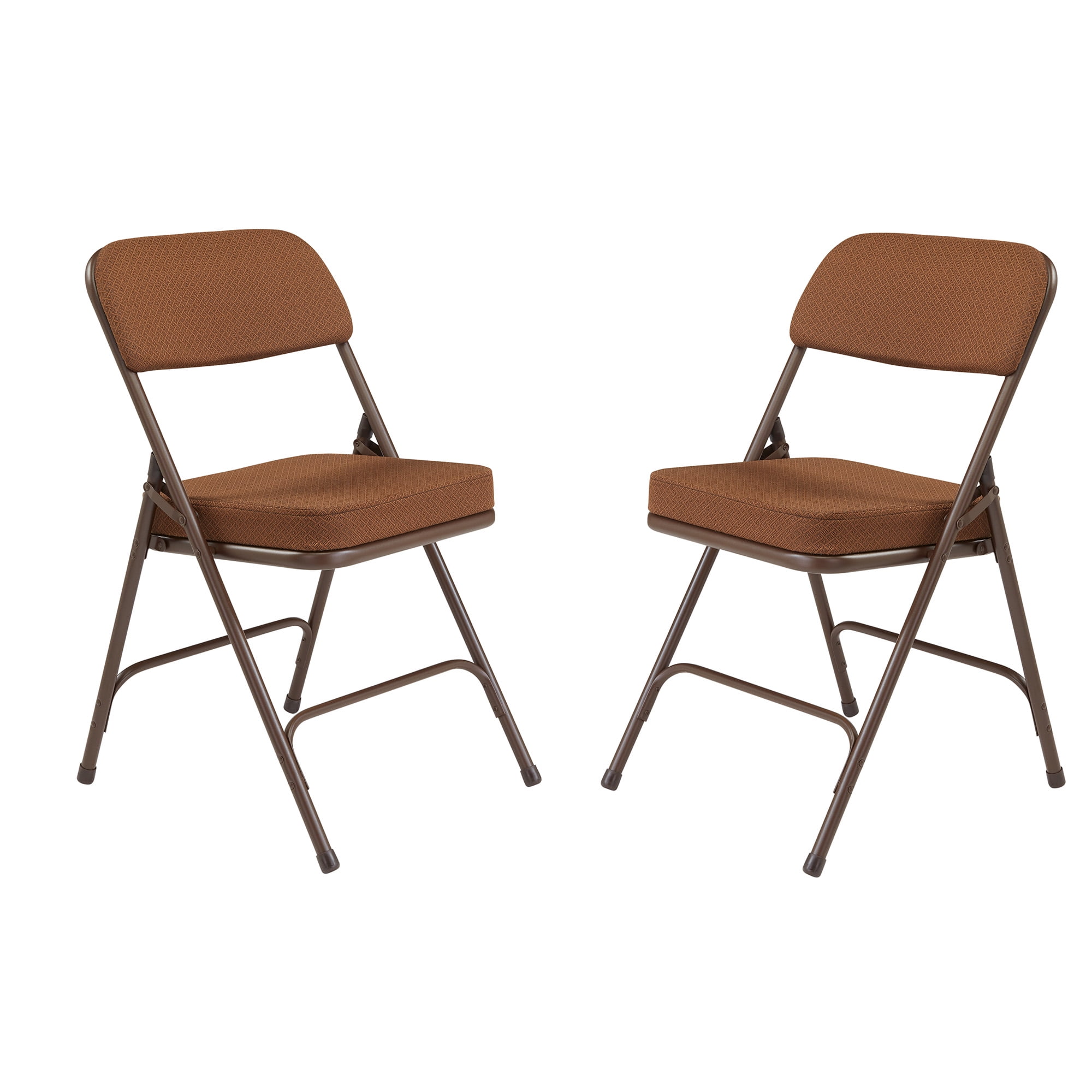 (Pack of 2) NPS 3200 Series Premium 2" Fabric Upholstered Double Hinge Folding Chair, Antique Gold