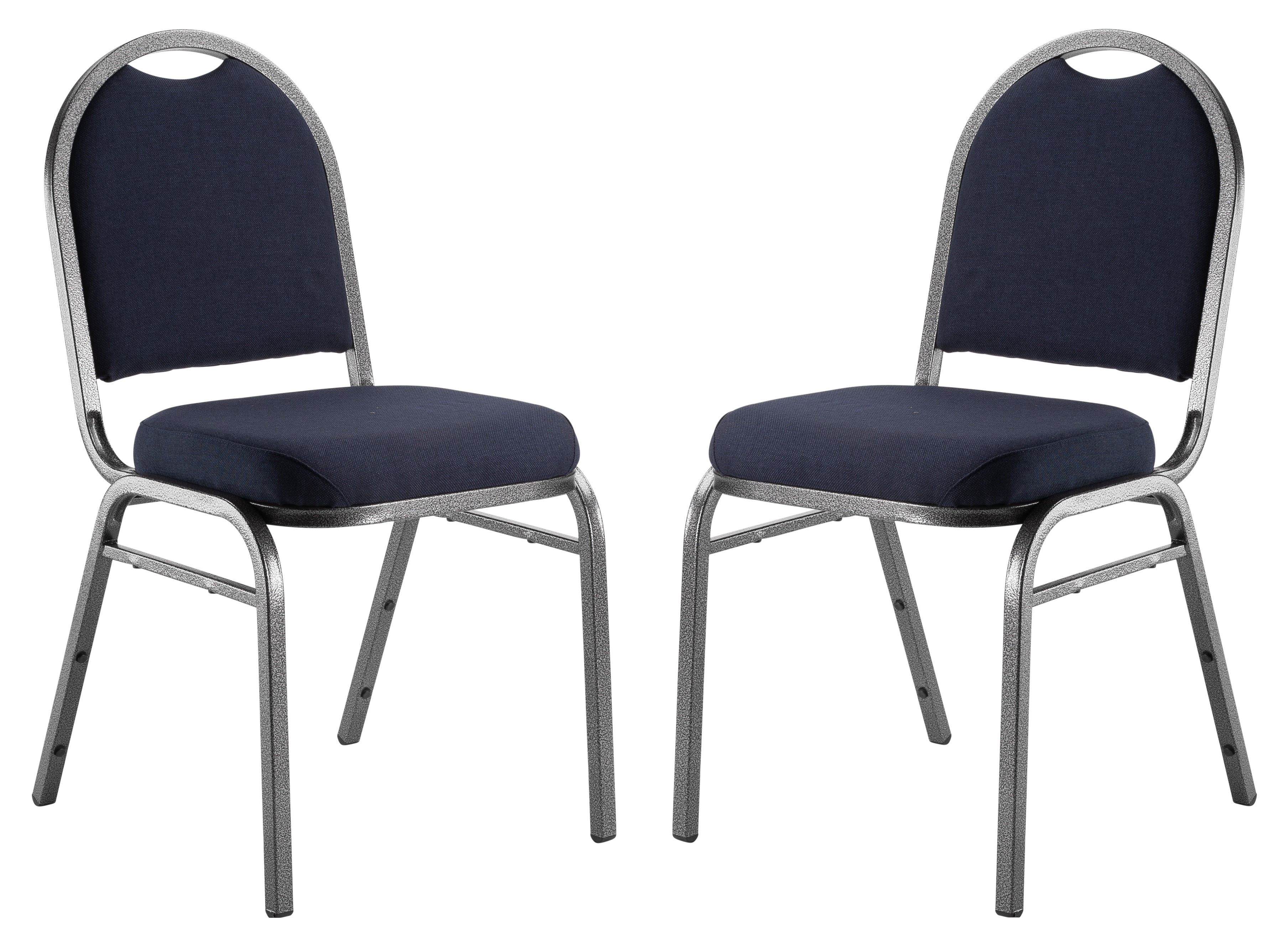 (Pack of 2) NPS® 9200 Series Premium Fabric Upholstered Stack Chair, Midnight Blue Seat/Silvervein Frame